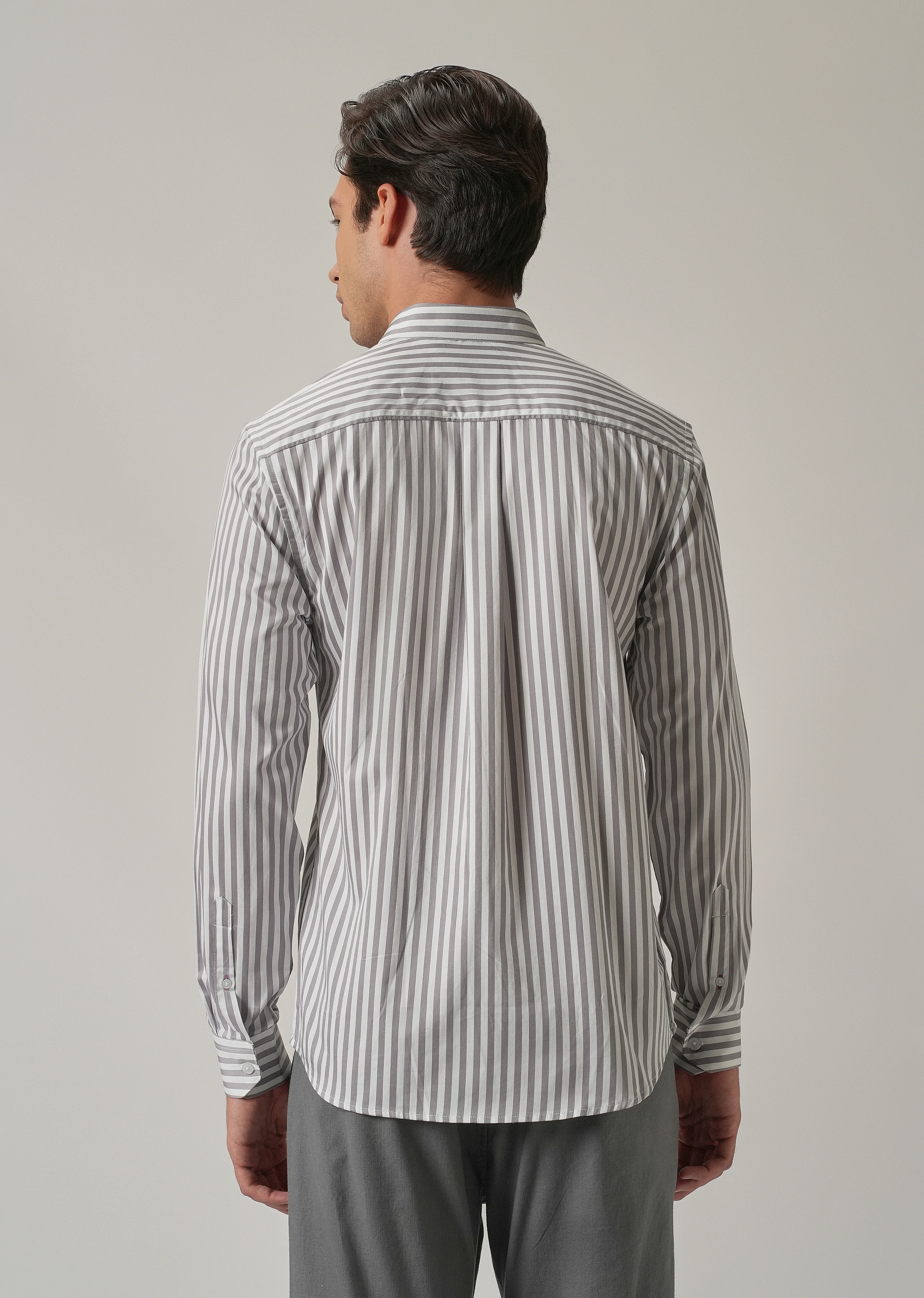 Lavender Satin Pin Stripe Shirt - Image 2