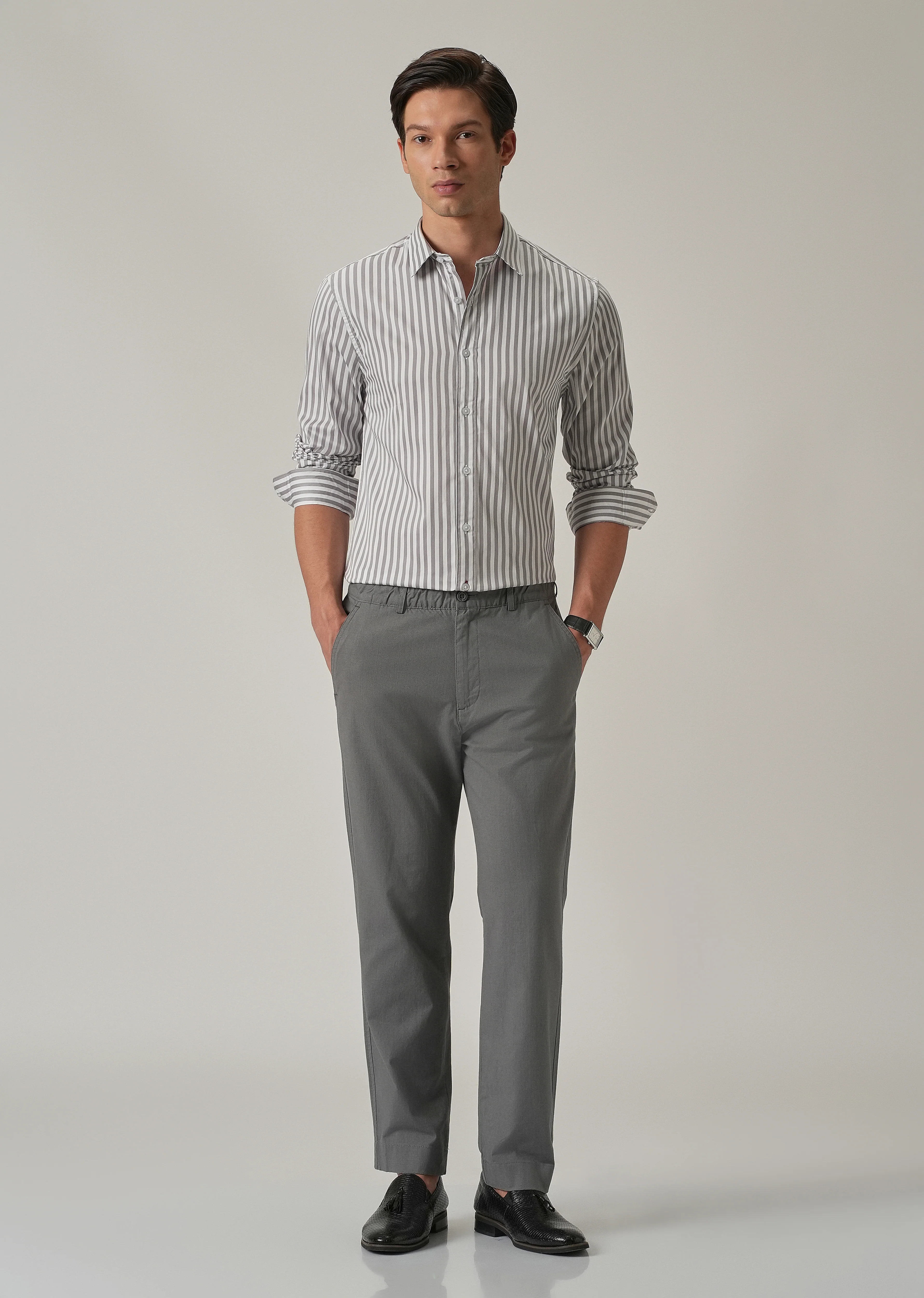Lavender Satin Pin Stripe Shirt - Image 6