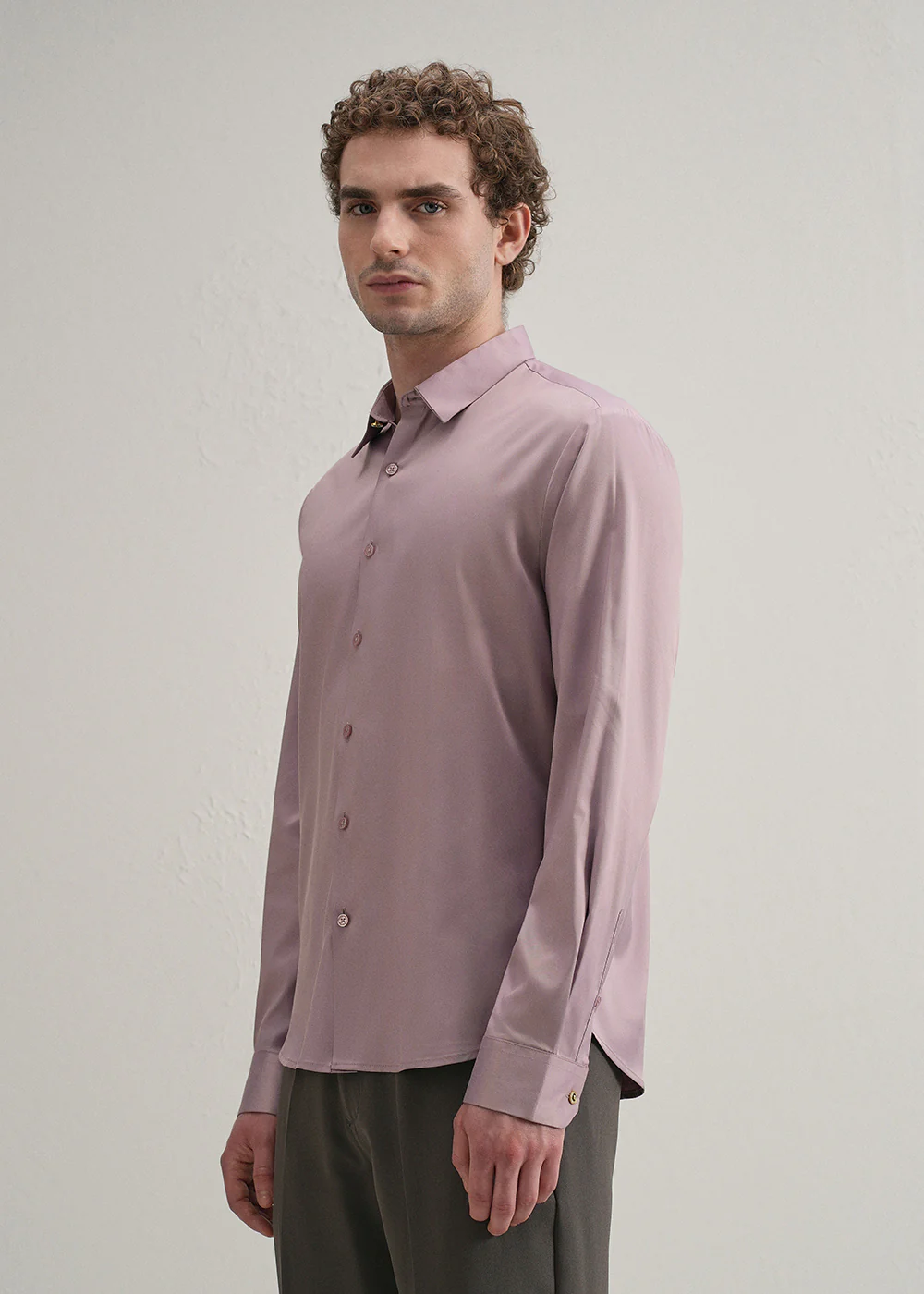 Lavender Plain Stitchless Placket Shirt - Image 5