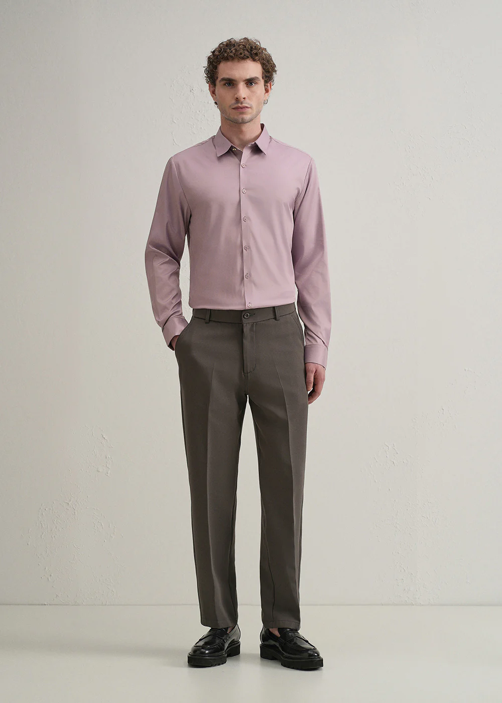 Lavender Plain Stitchless Placket Shirt - Image 6