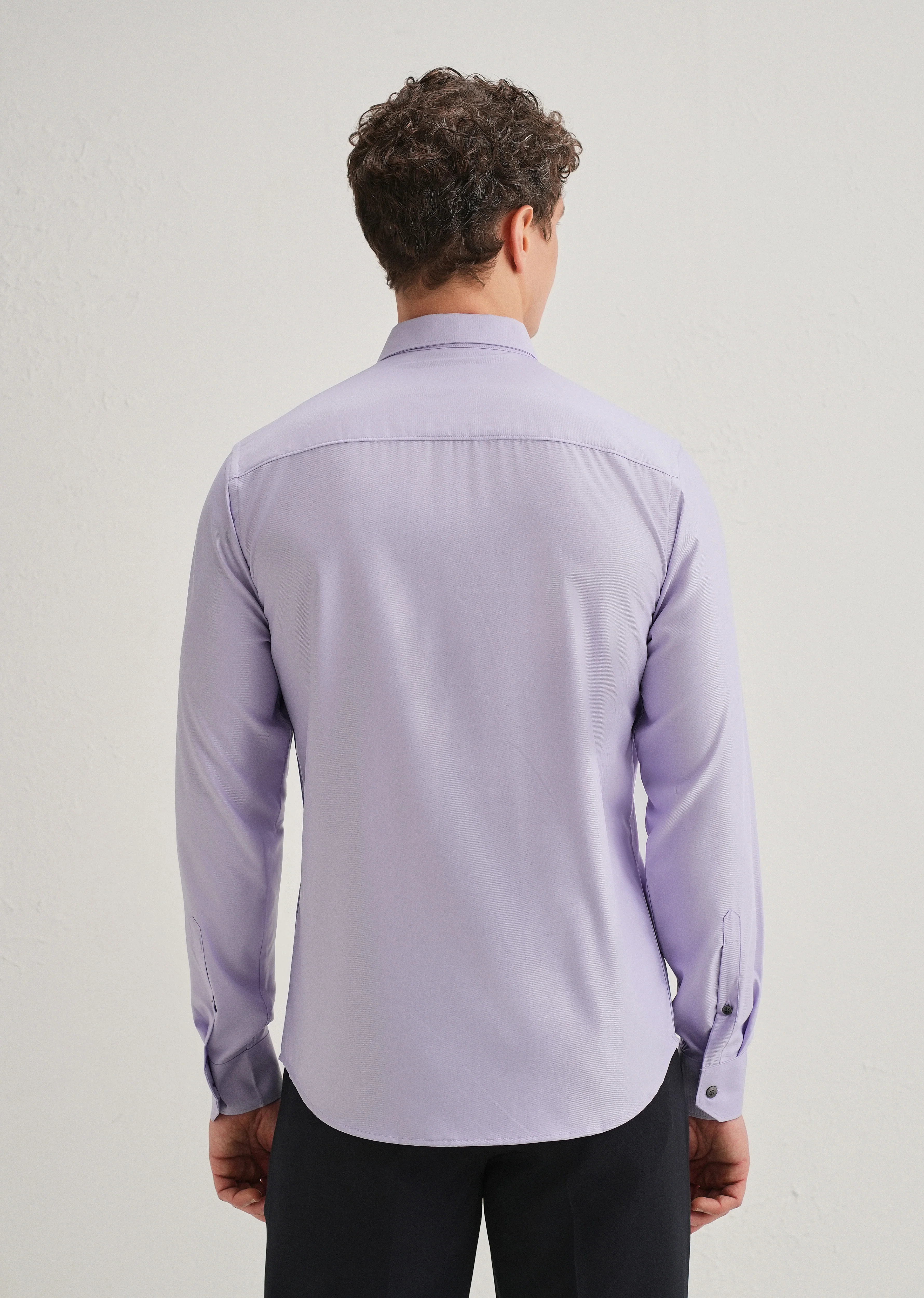 Lavender Stitchless Placket Premium Wrinkle-Free Shirt - Image 3