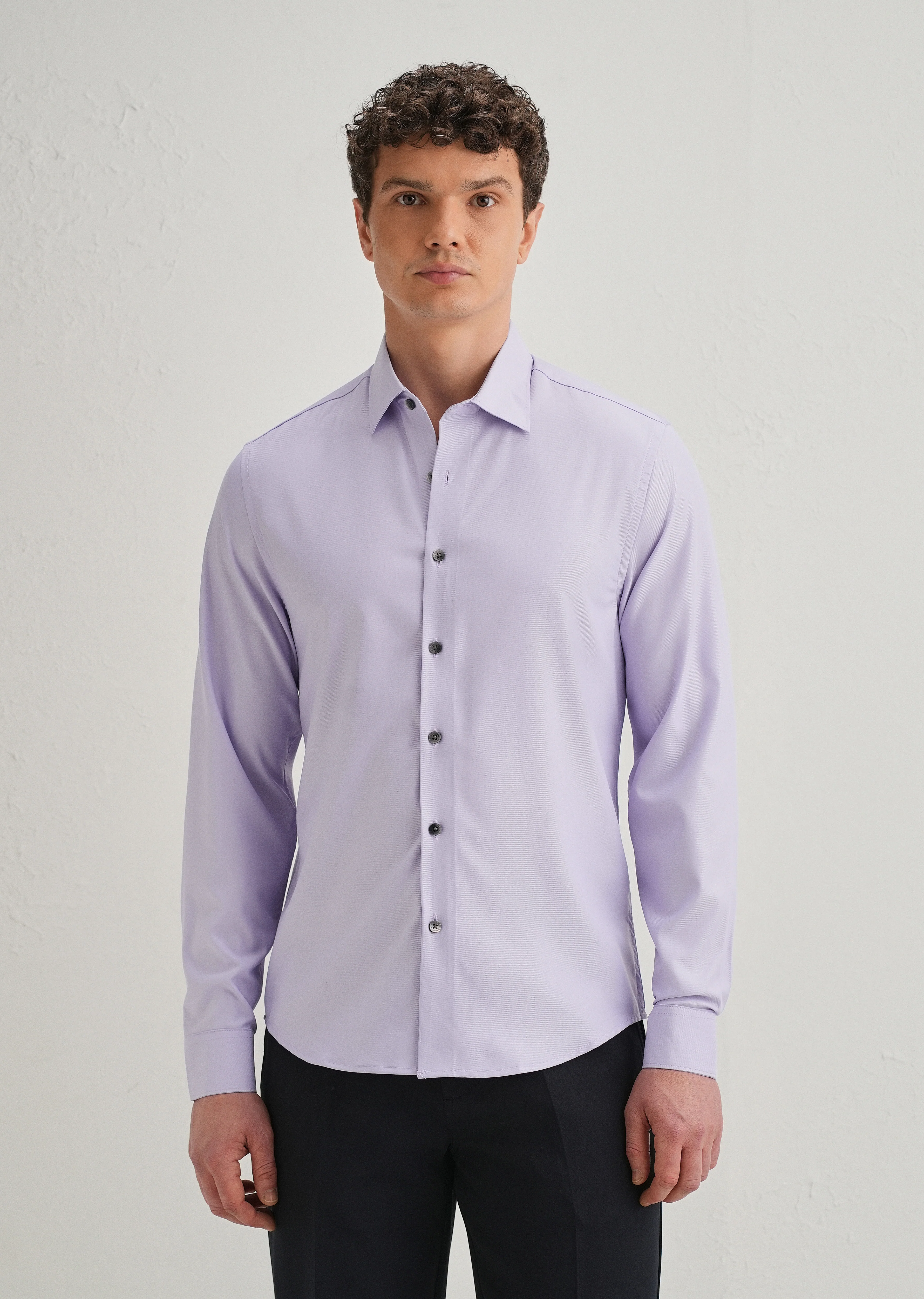 Lavender Stitchless Placket Premium Wrinkle-Free Shirt - Image 4
