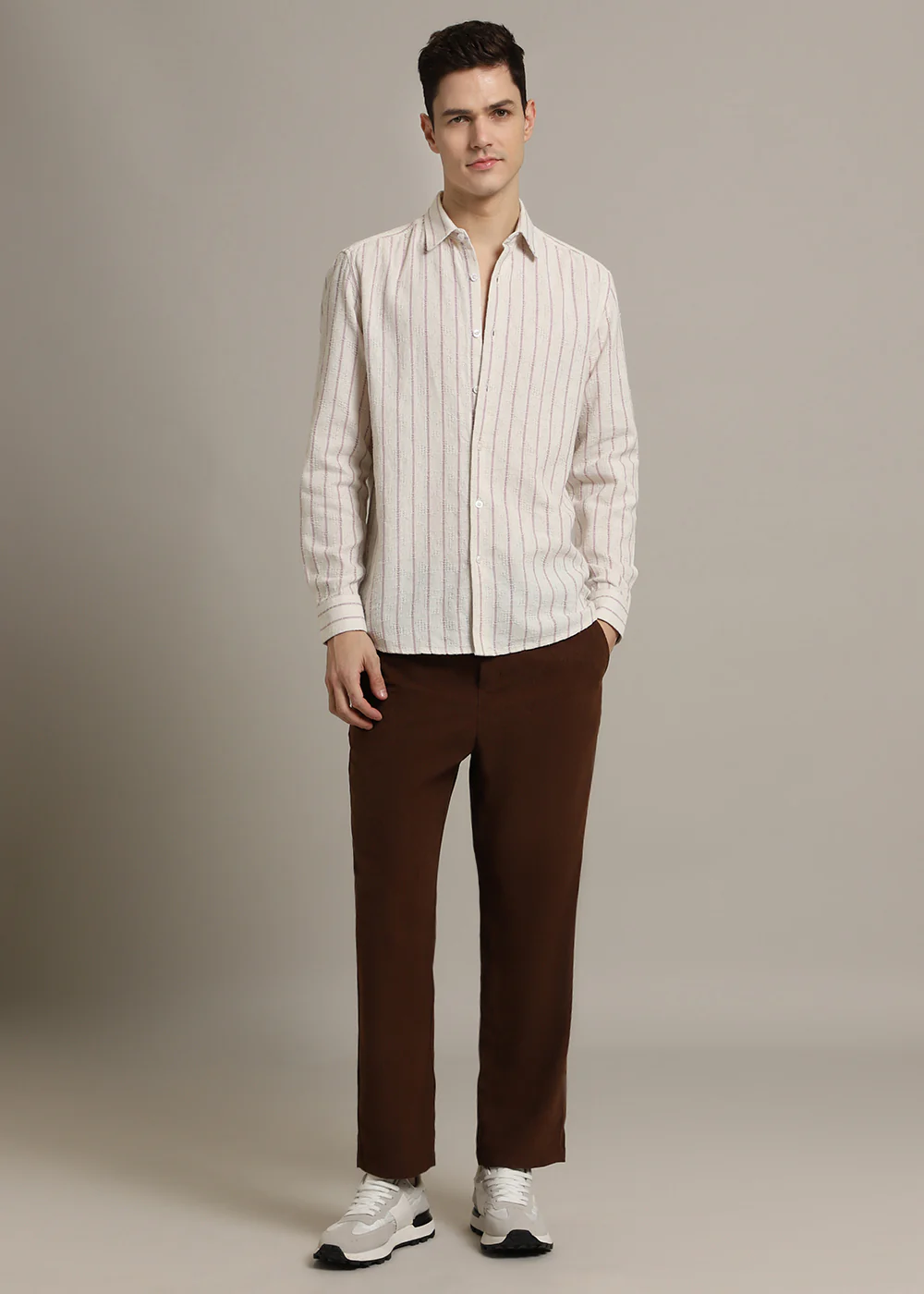 Lavender Stripe Textured Shirt - Image 7