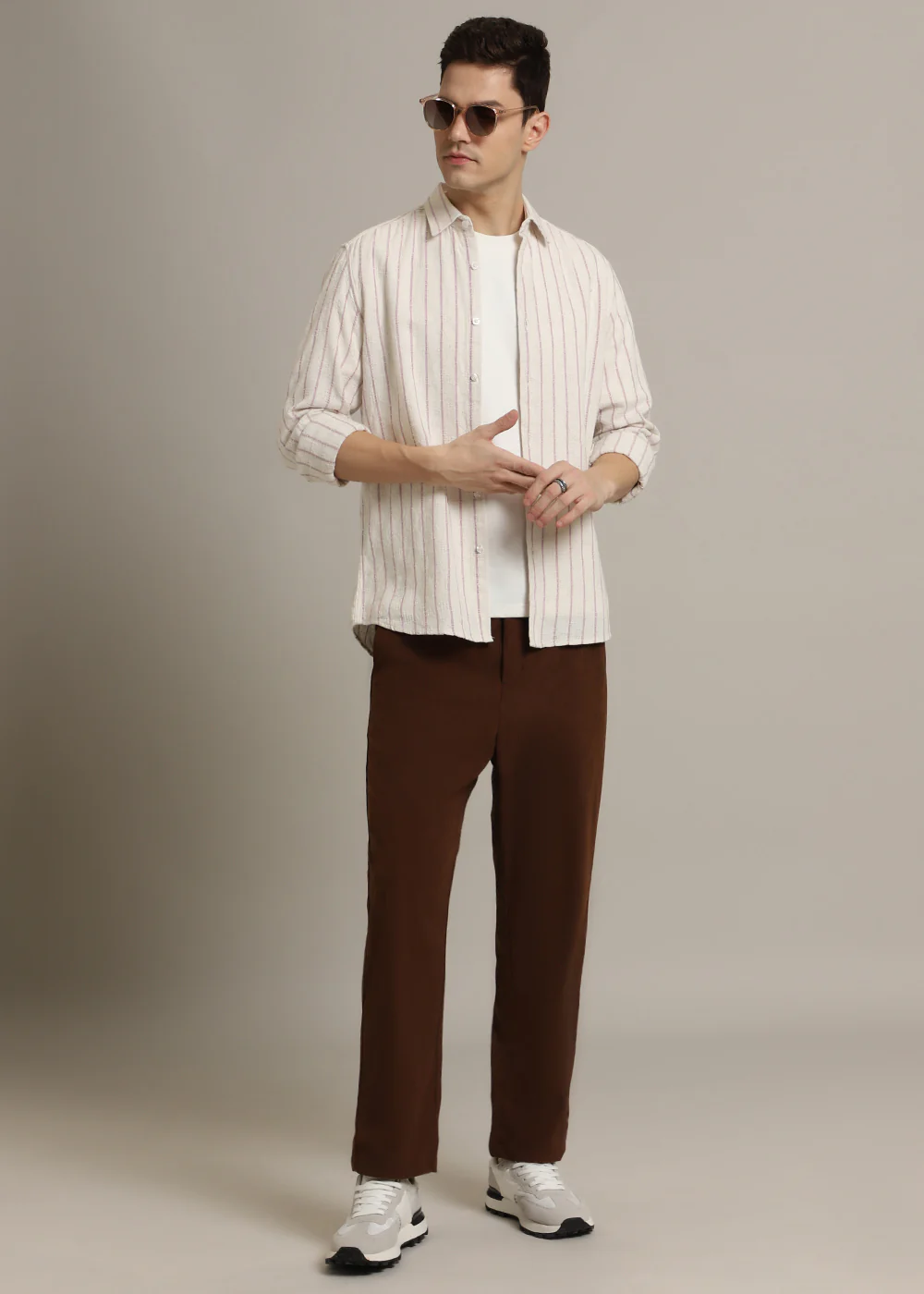 Lavender Stripe Textured Shirt - Image 9
