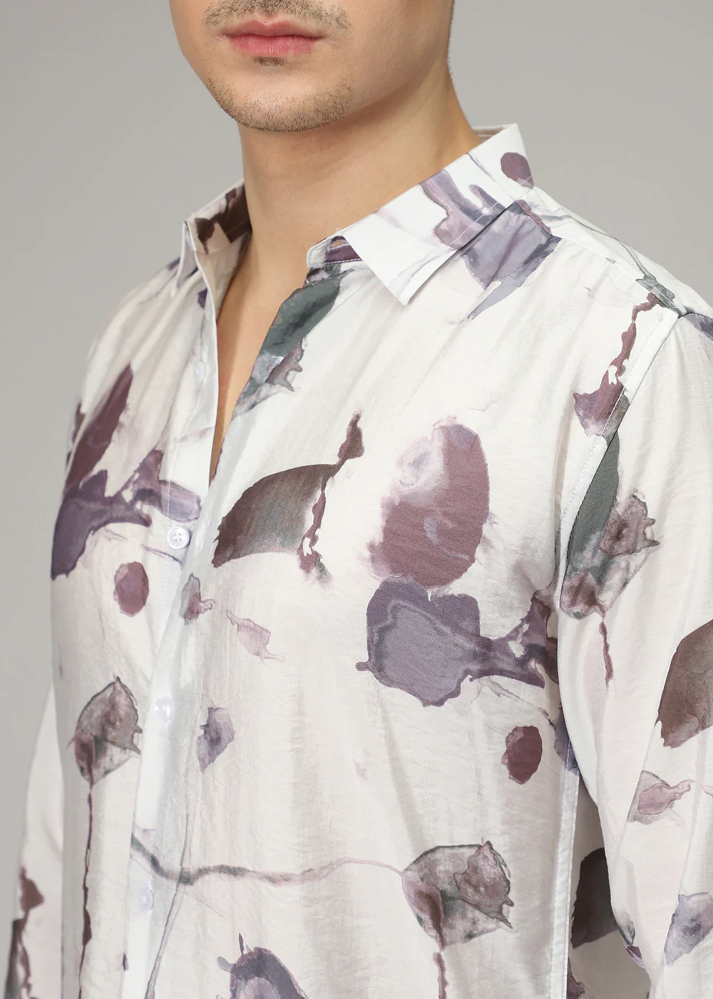 Lavender Wash Print Shirt - Image 4