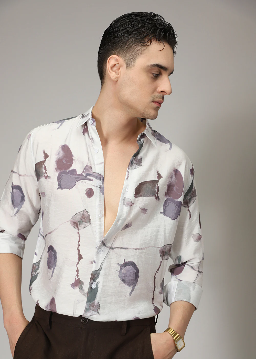 Lavender Wash Print Shirt - Image 7