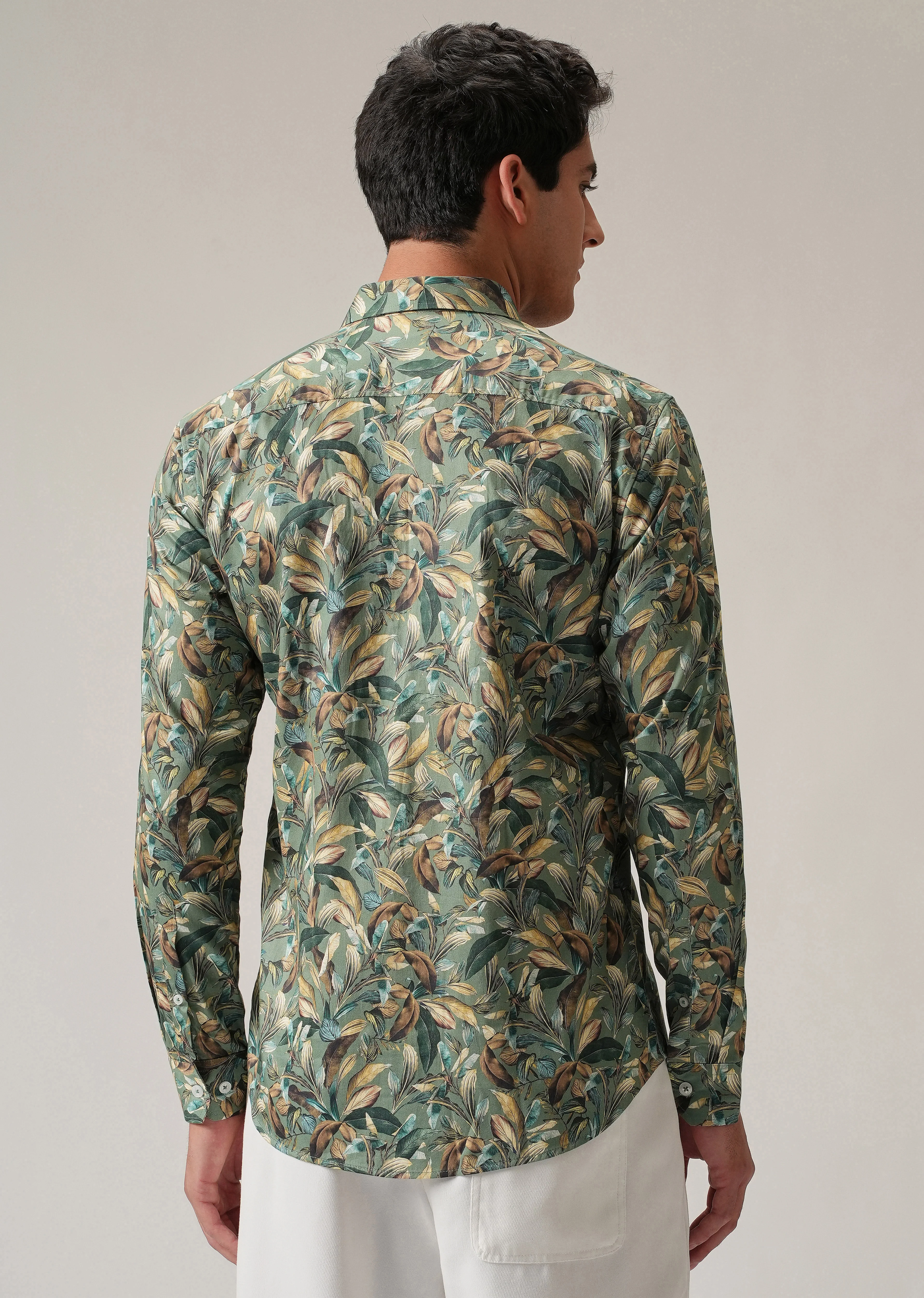 Leaf Motif Print Shirt - Image 2