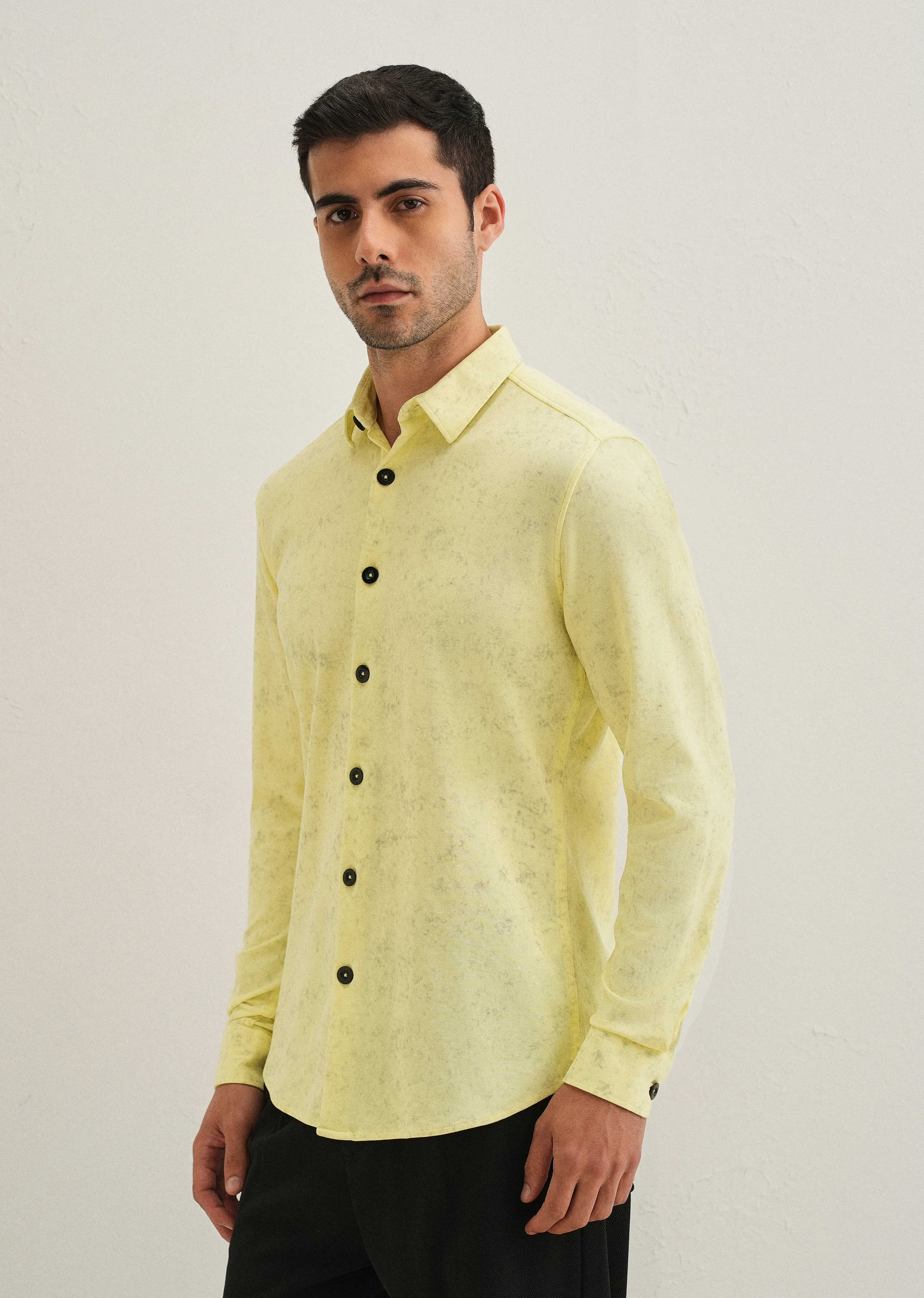 Lemon Yellow Knitted Shirt - Image 4