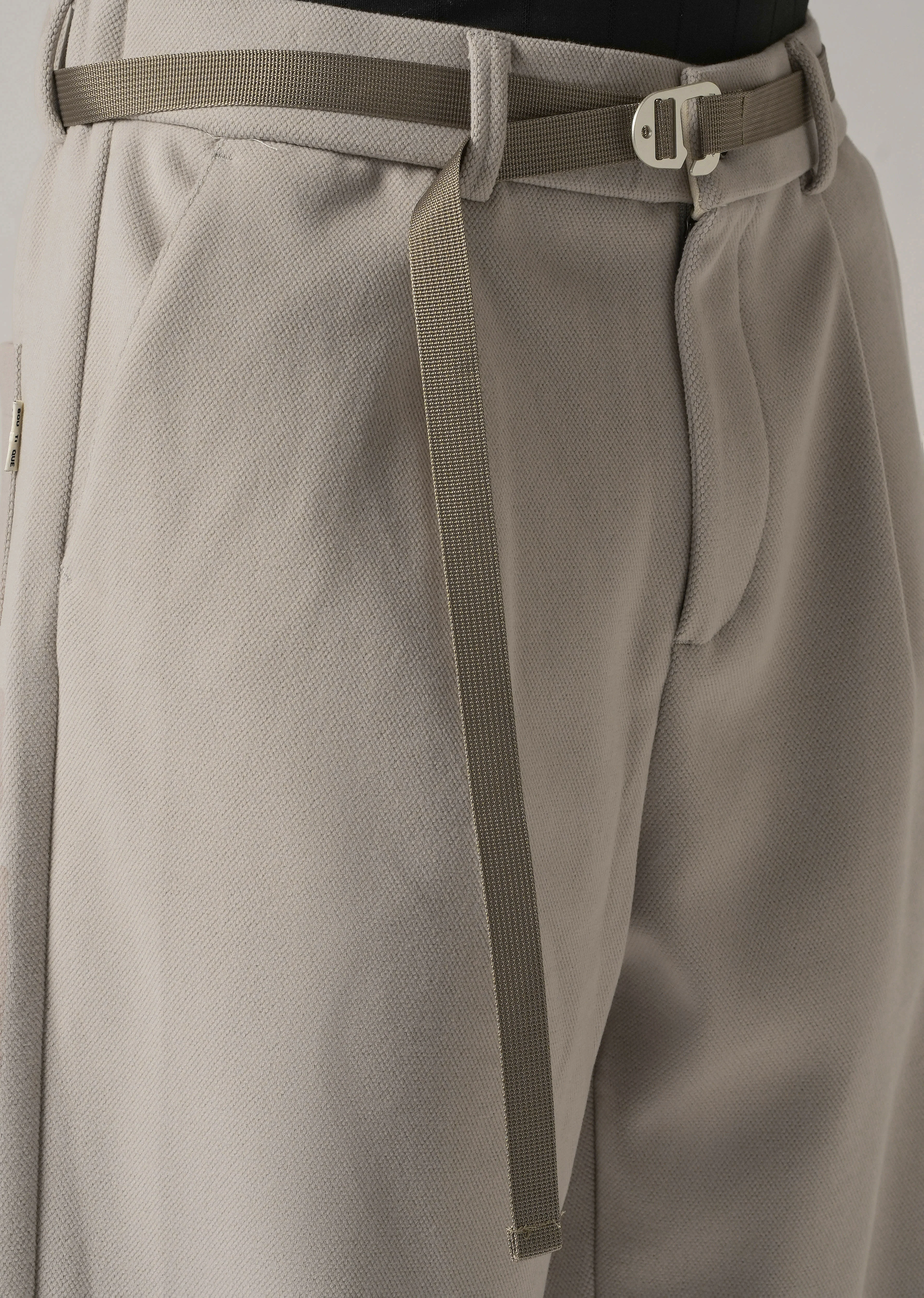 Light Beige Relaxed Fit Textured Pleated Pant - Image 5