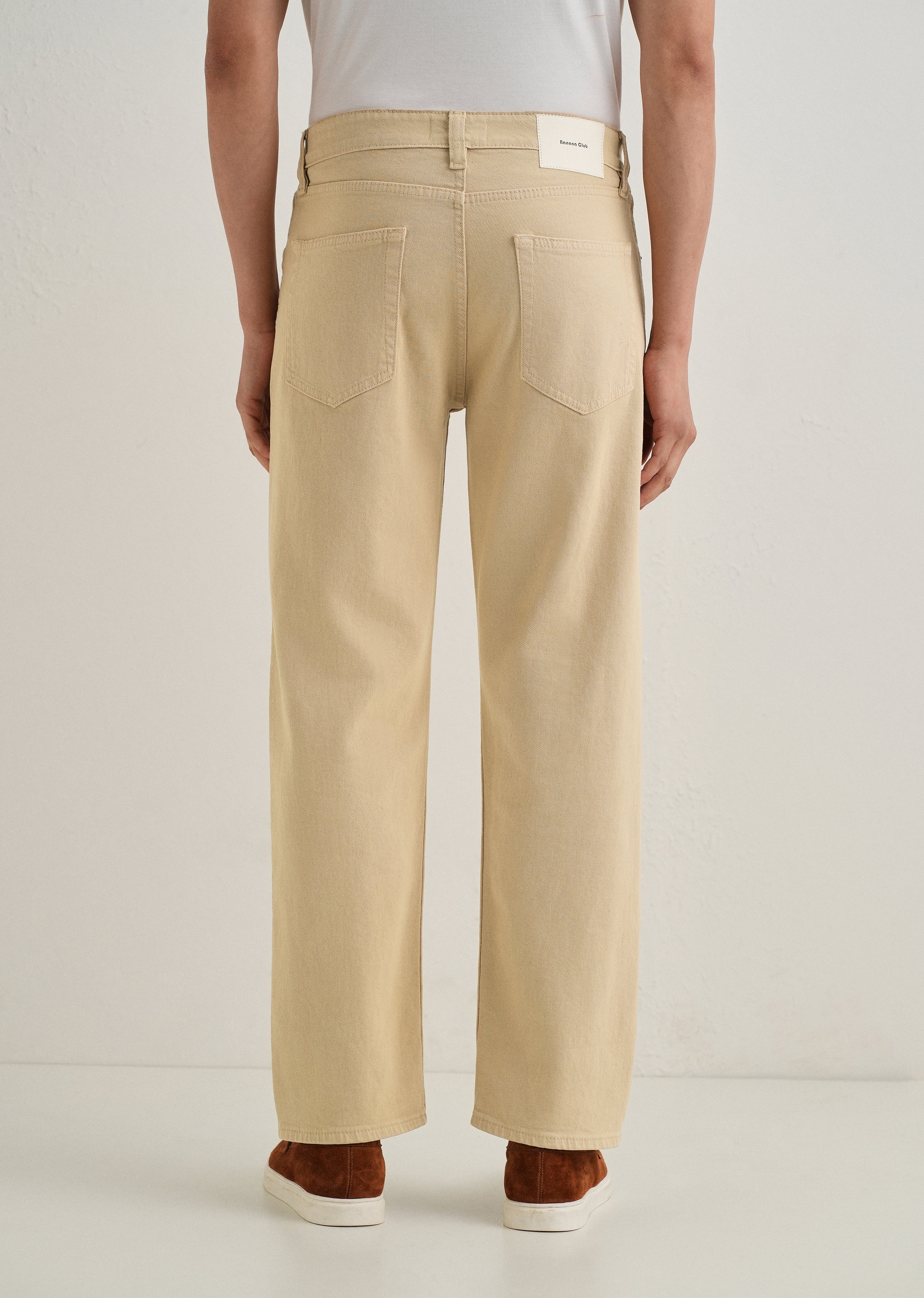 Light Beige Straight Fit Denim - Image 2
