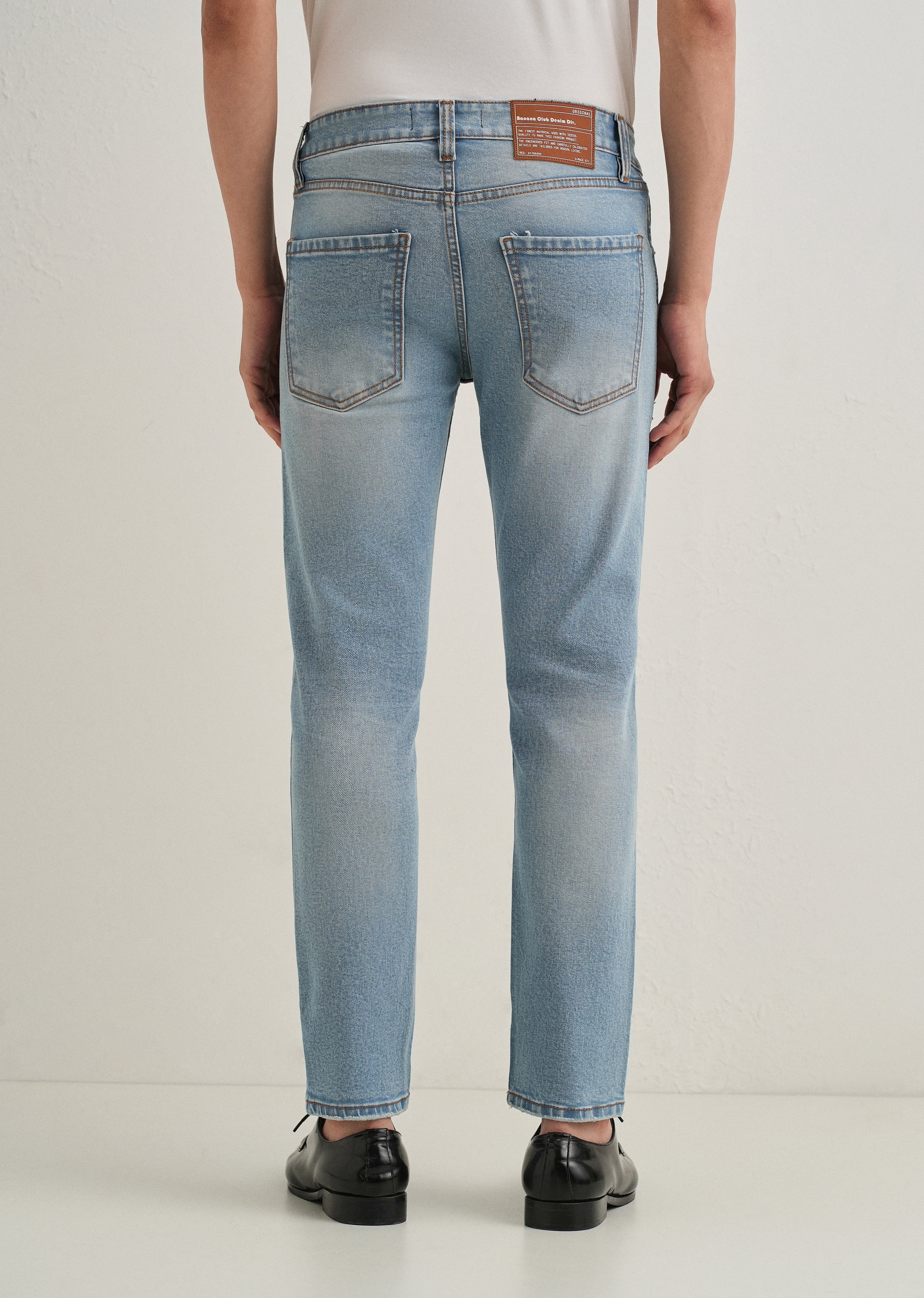 Light Blue Ankle Slim Fit Jeans - Image 2