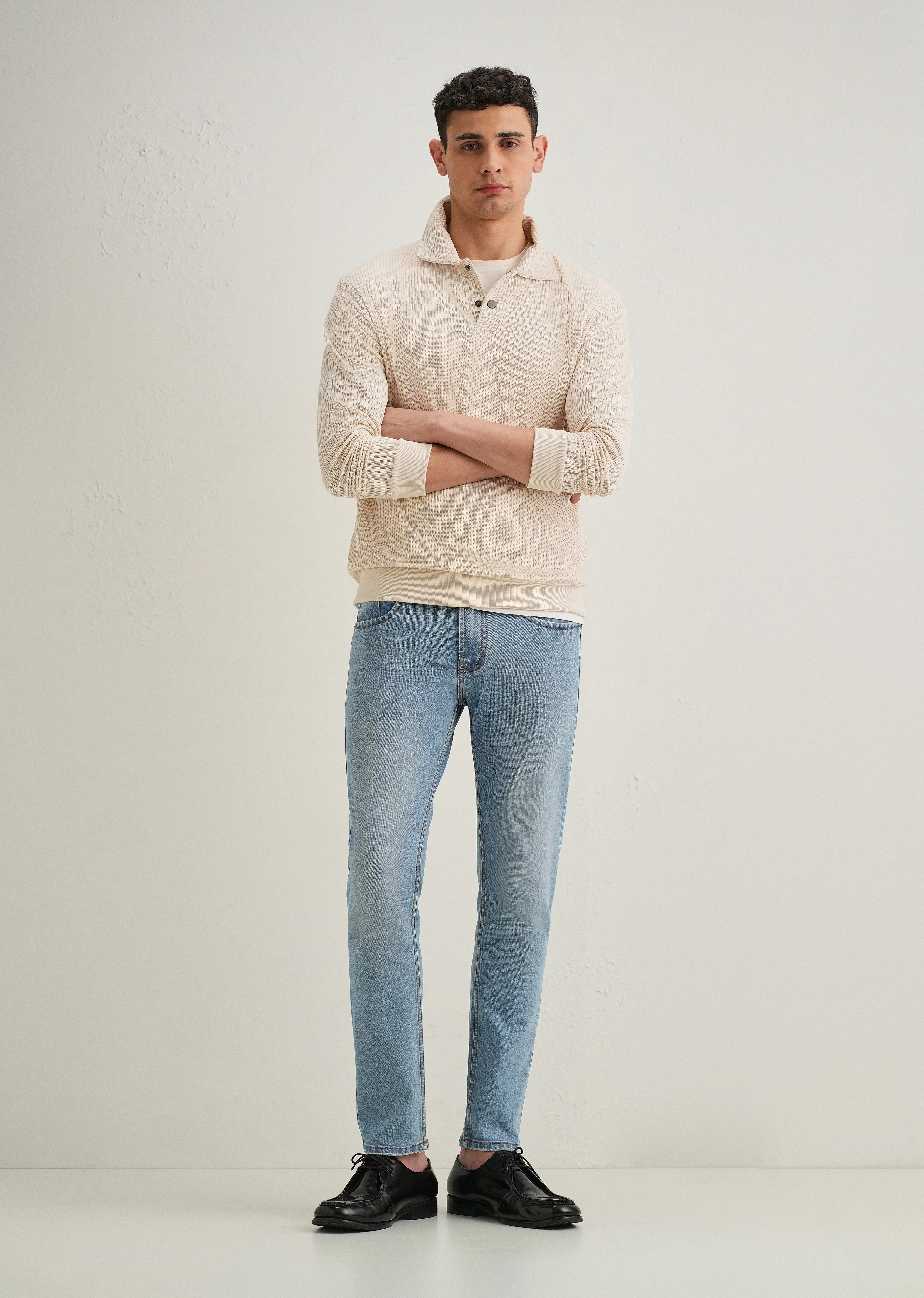 Light Blue Ankle Slim Fit Jeans - Image 6