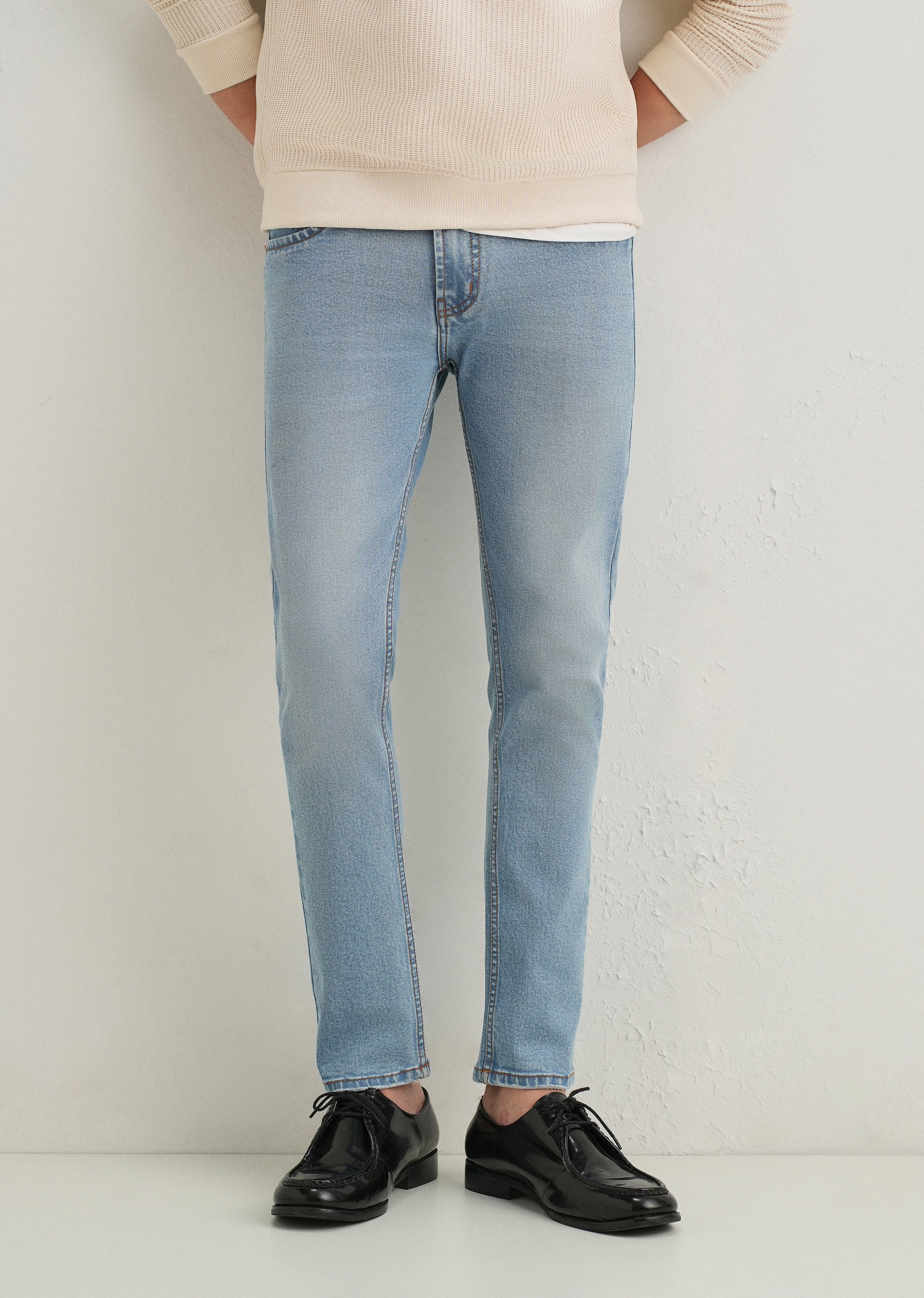 Light Blue Ankle Slim Fit Jeans - Image 7