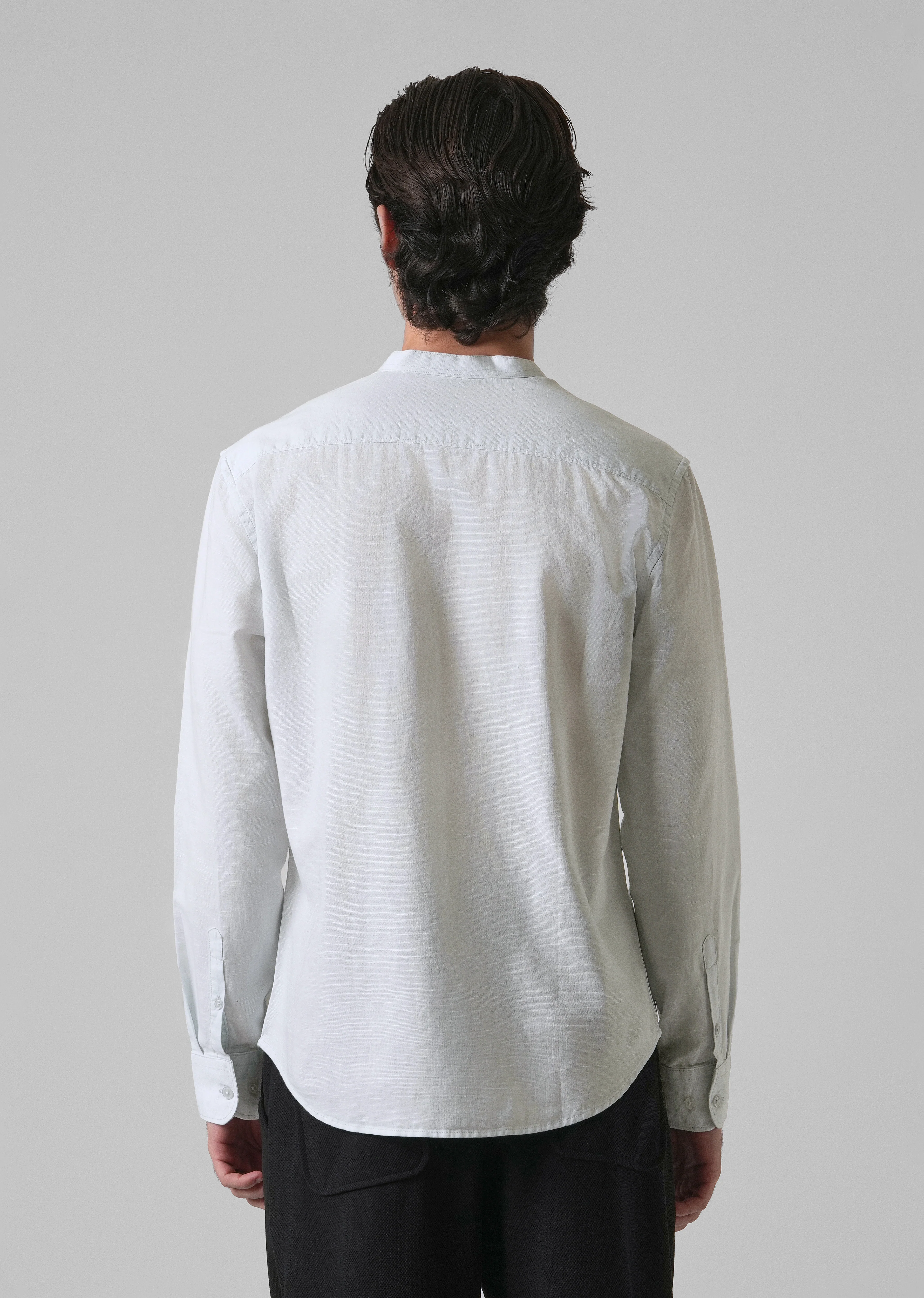 Light Blue Cotton Linen Shirt - Image 2