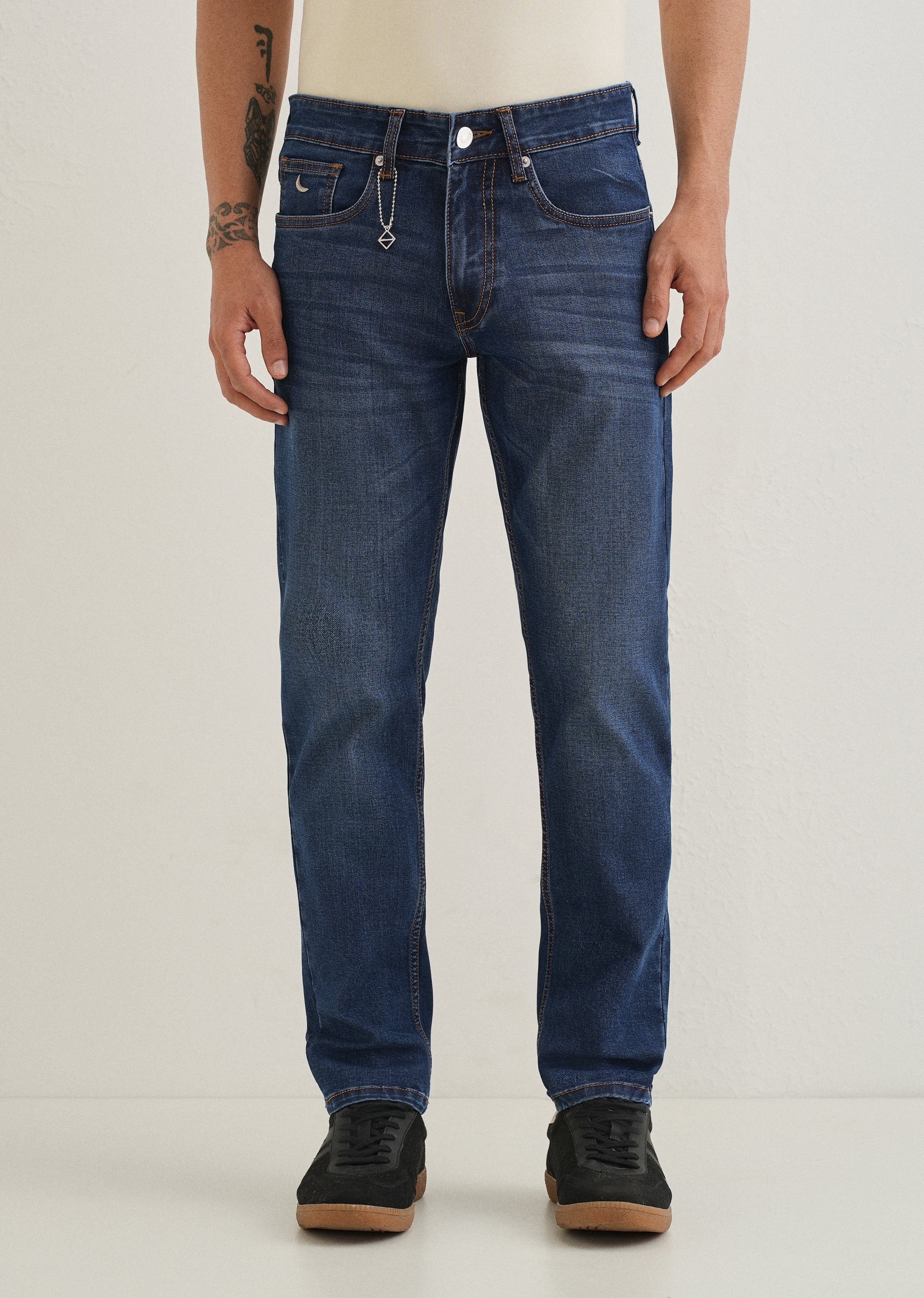 Light Blue Fade Ankle Fit Jeans - Image 3
