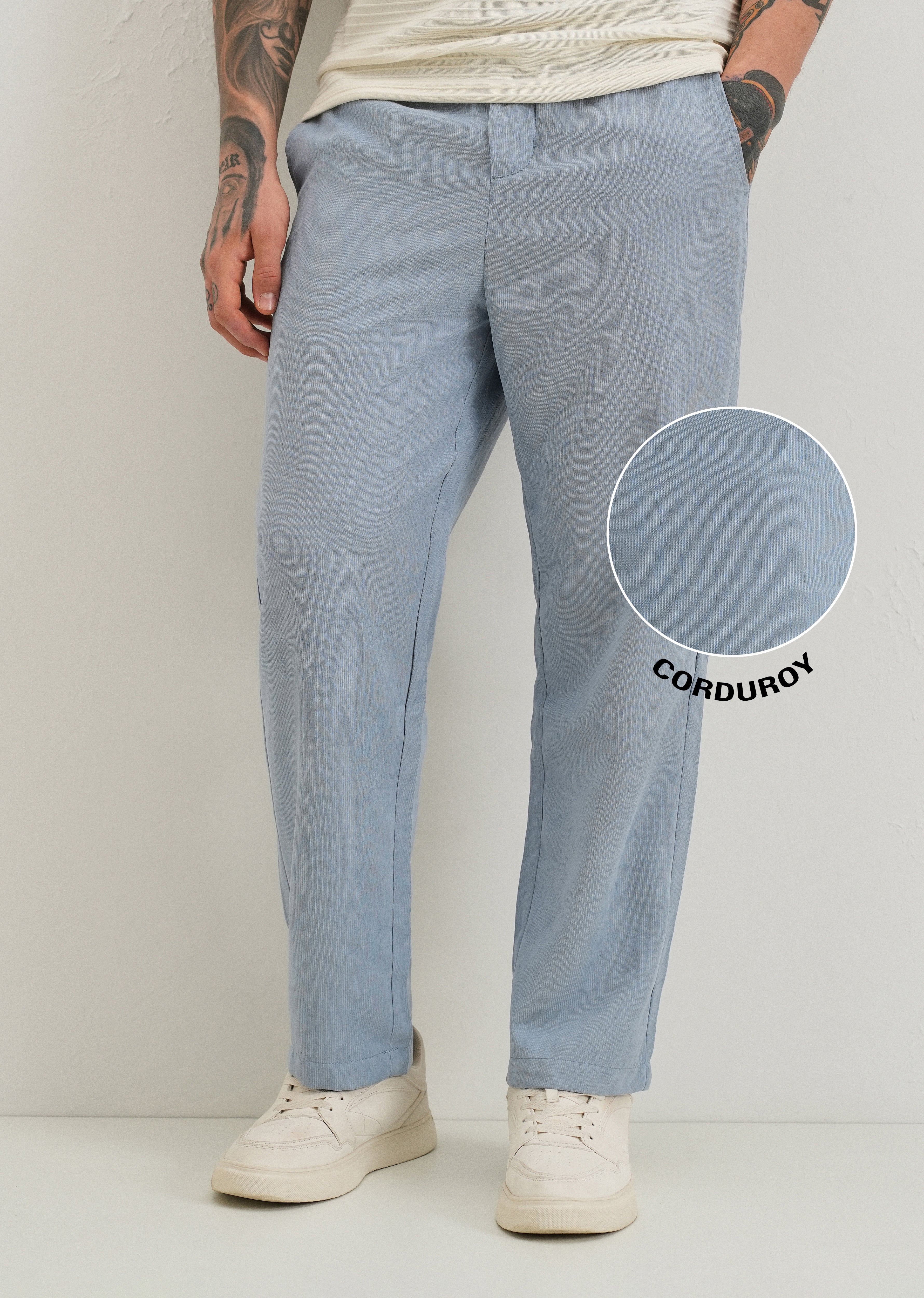 Light Blue Pin Stripe Corduroy Pant - Image 7