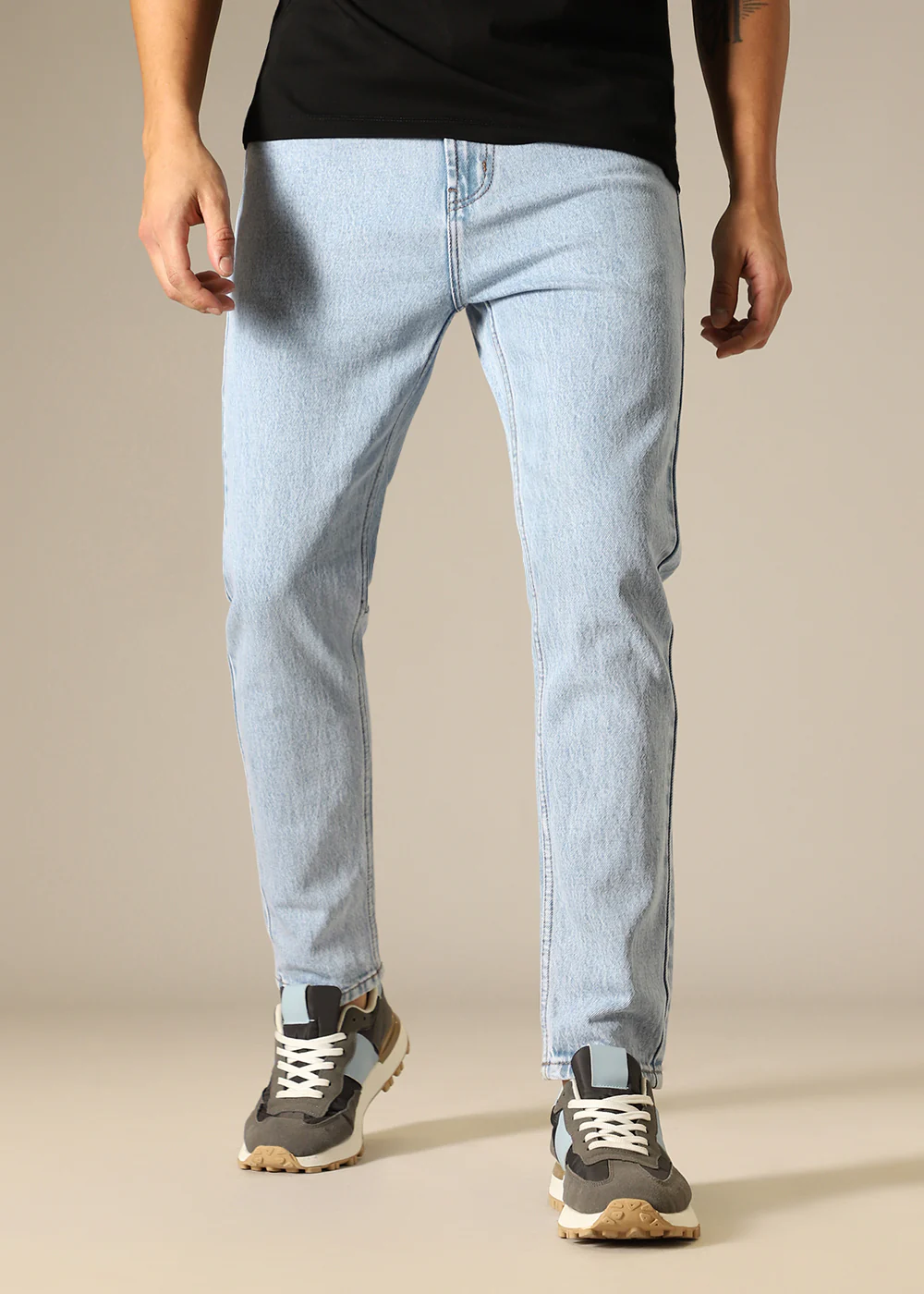 Light Blue Straight Fit Jeans - Image 3