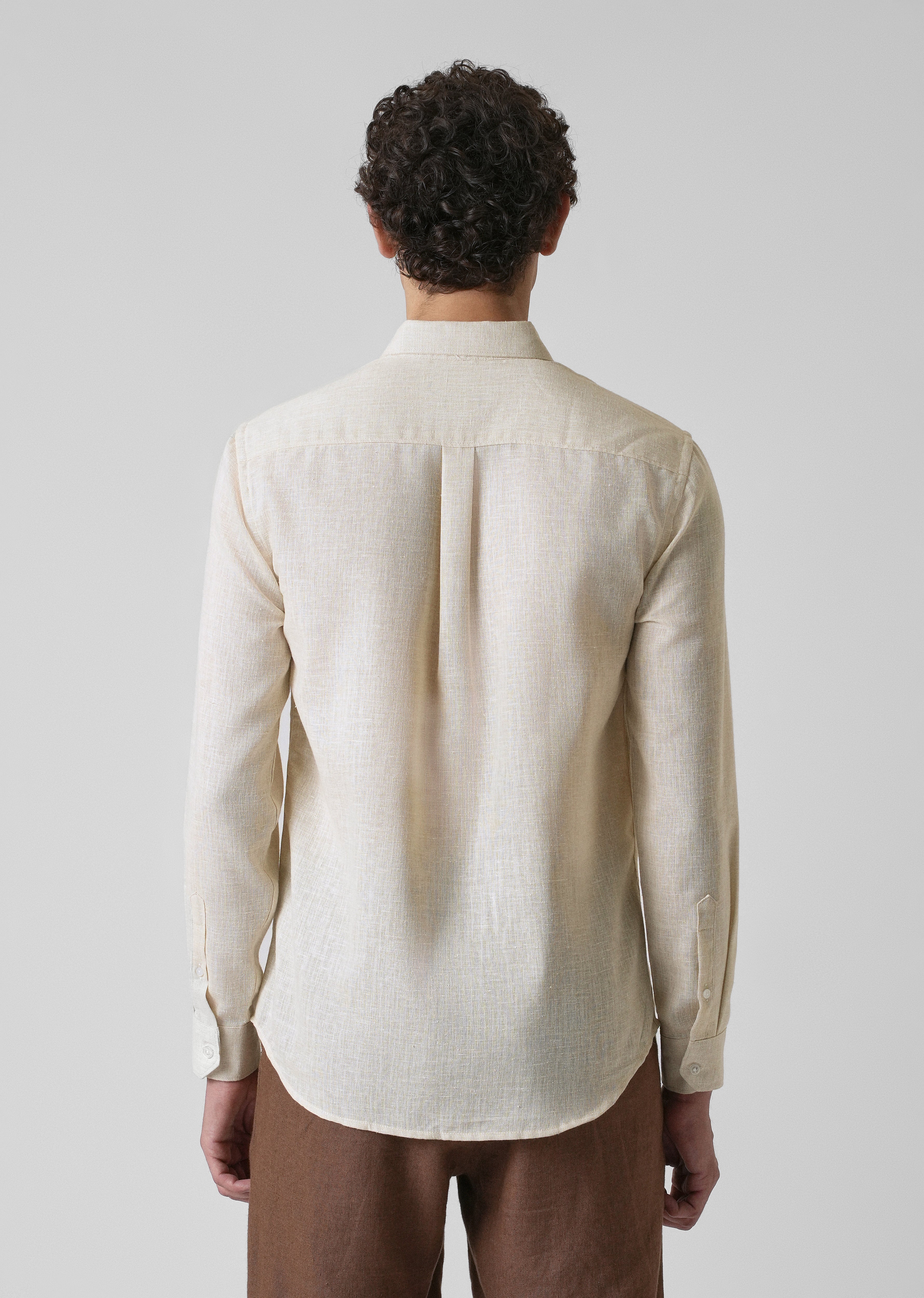 Light Cream Blended Linen shirt - Image 2