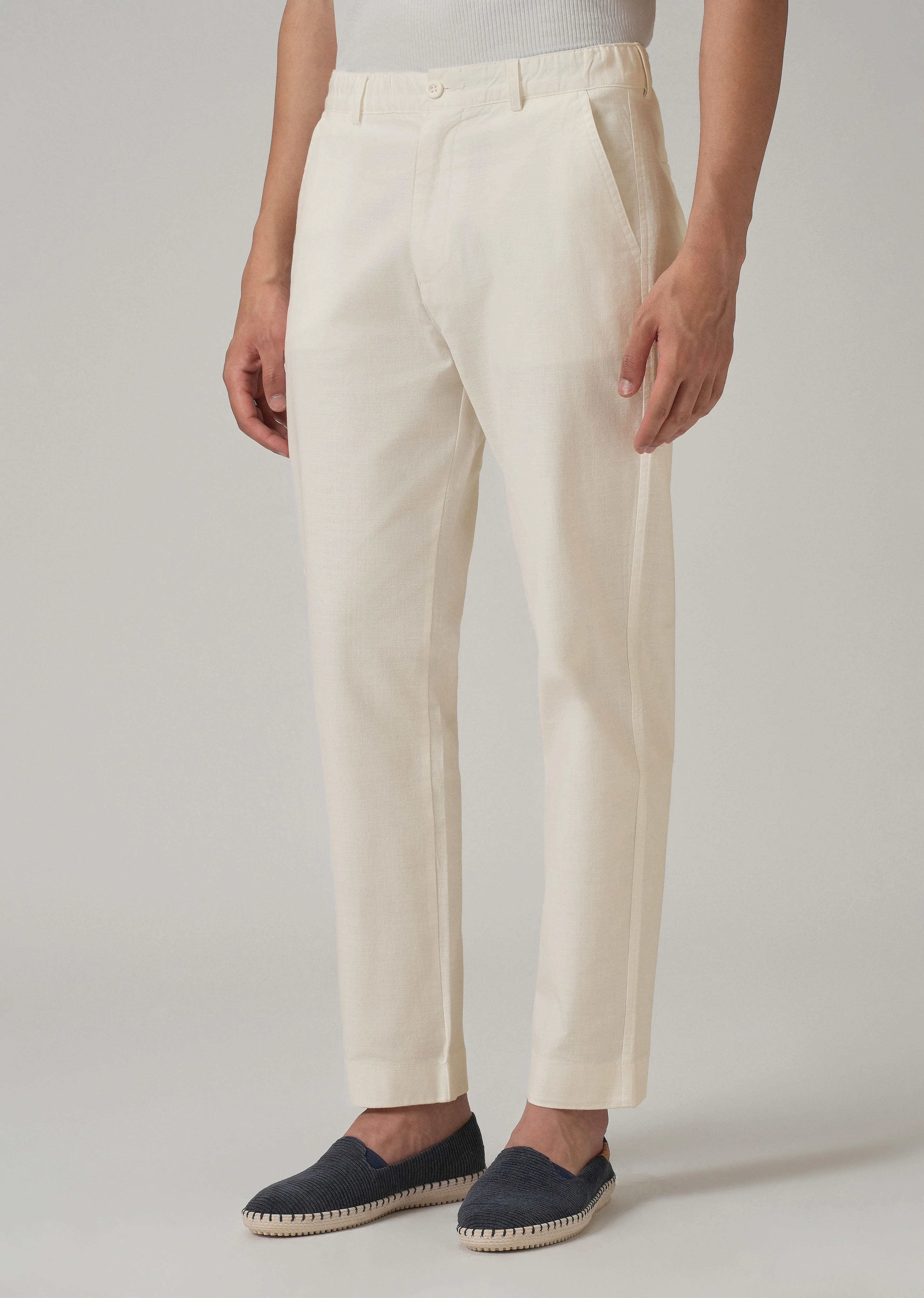 Light Cream Cotton Trouser - Image 2