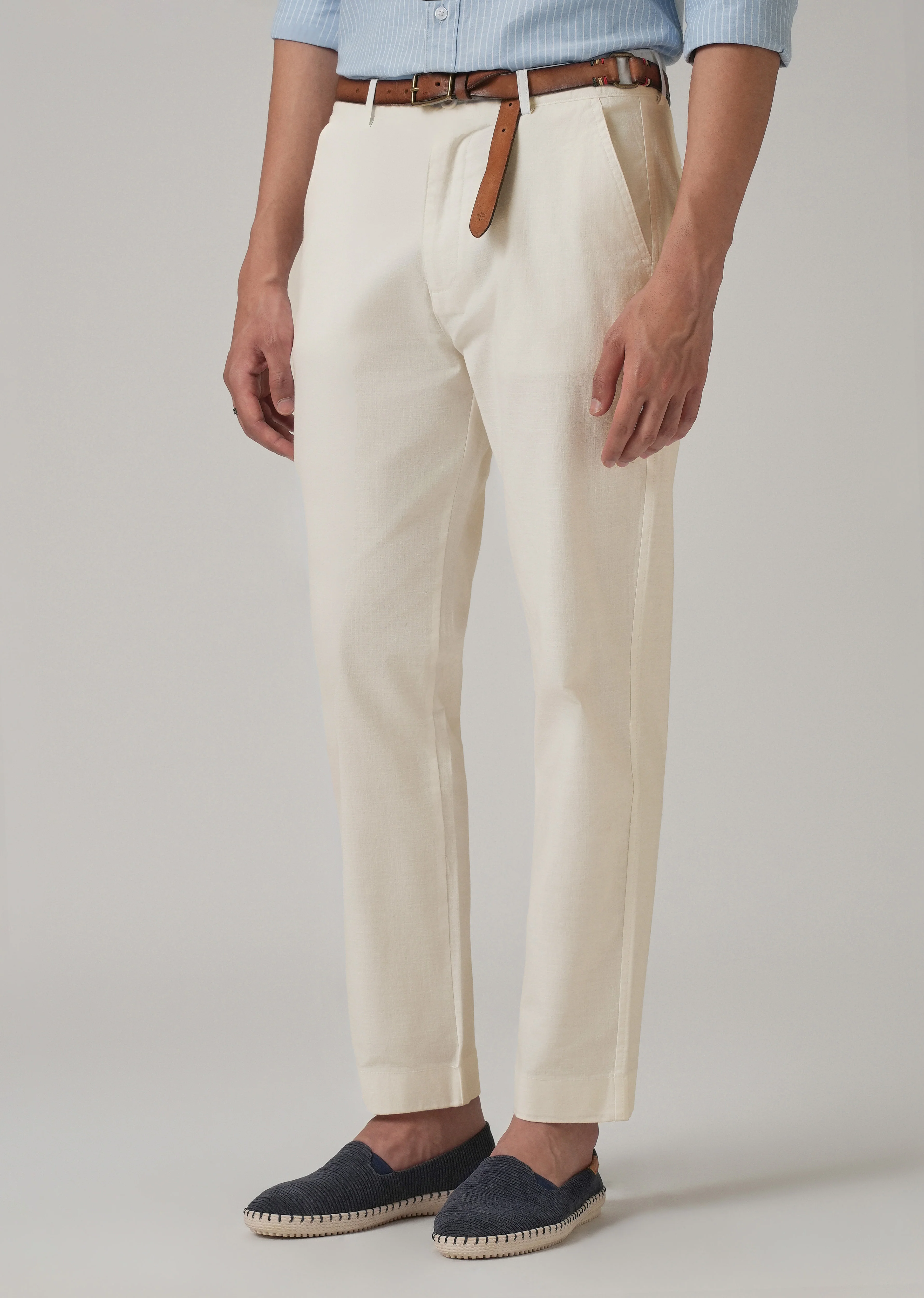 Light Cream Cotton Trouser - Image 7