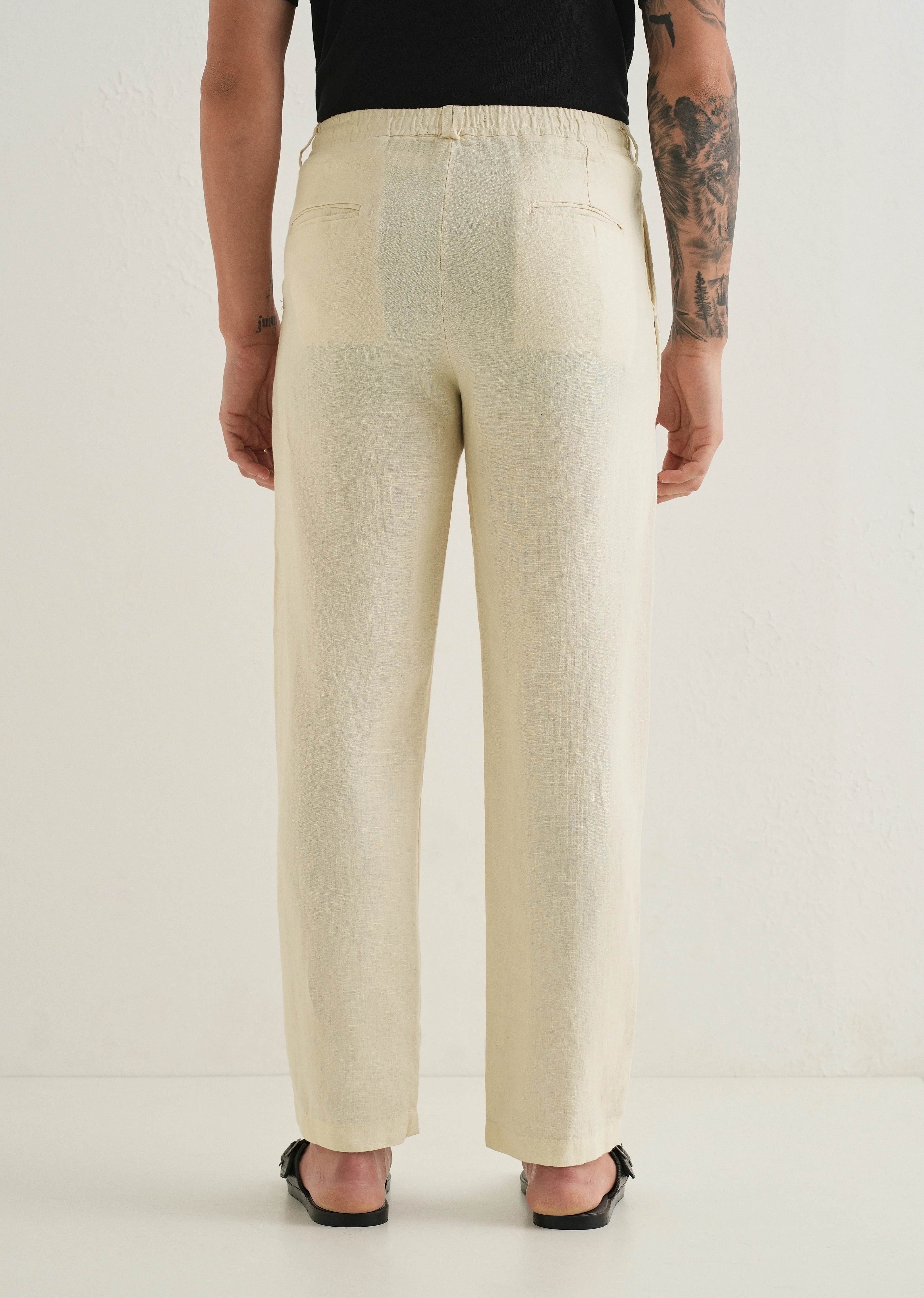 Light Cream Linen Pant - Image 2