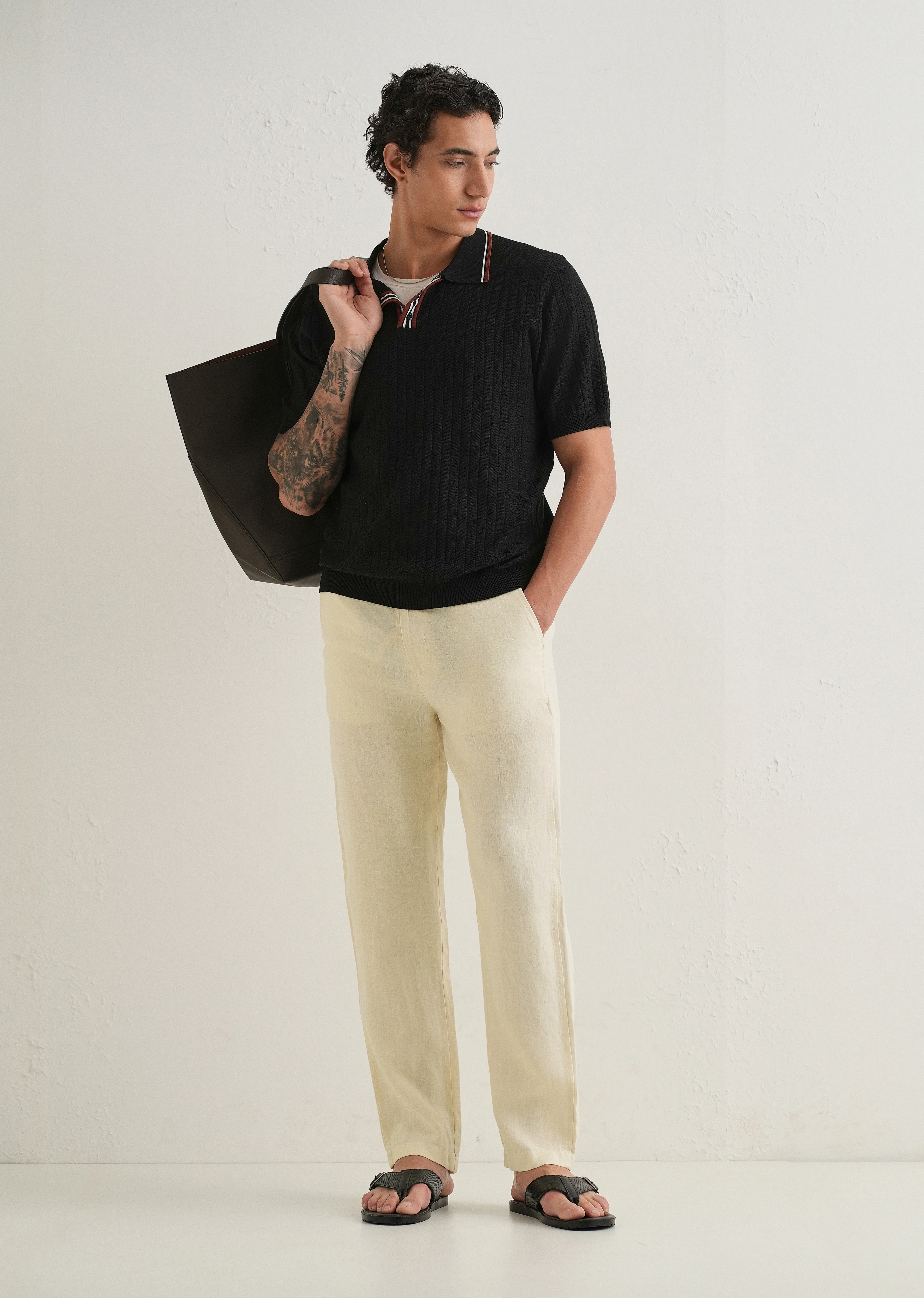 Light Cream Linen Pant - Image 6