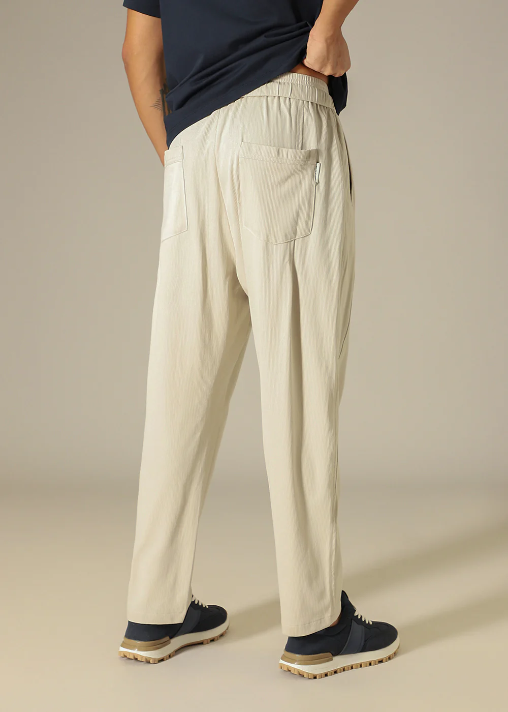 Light Cream Relaxed Fit Trouser - Image 4