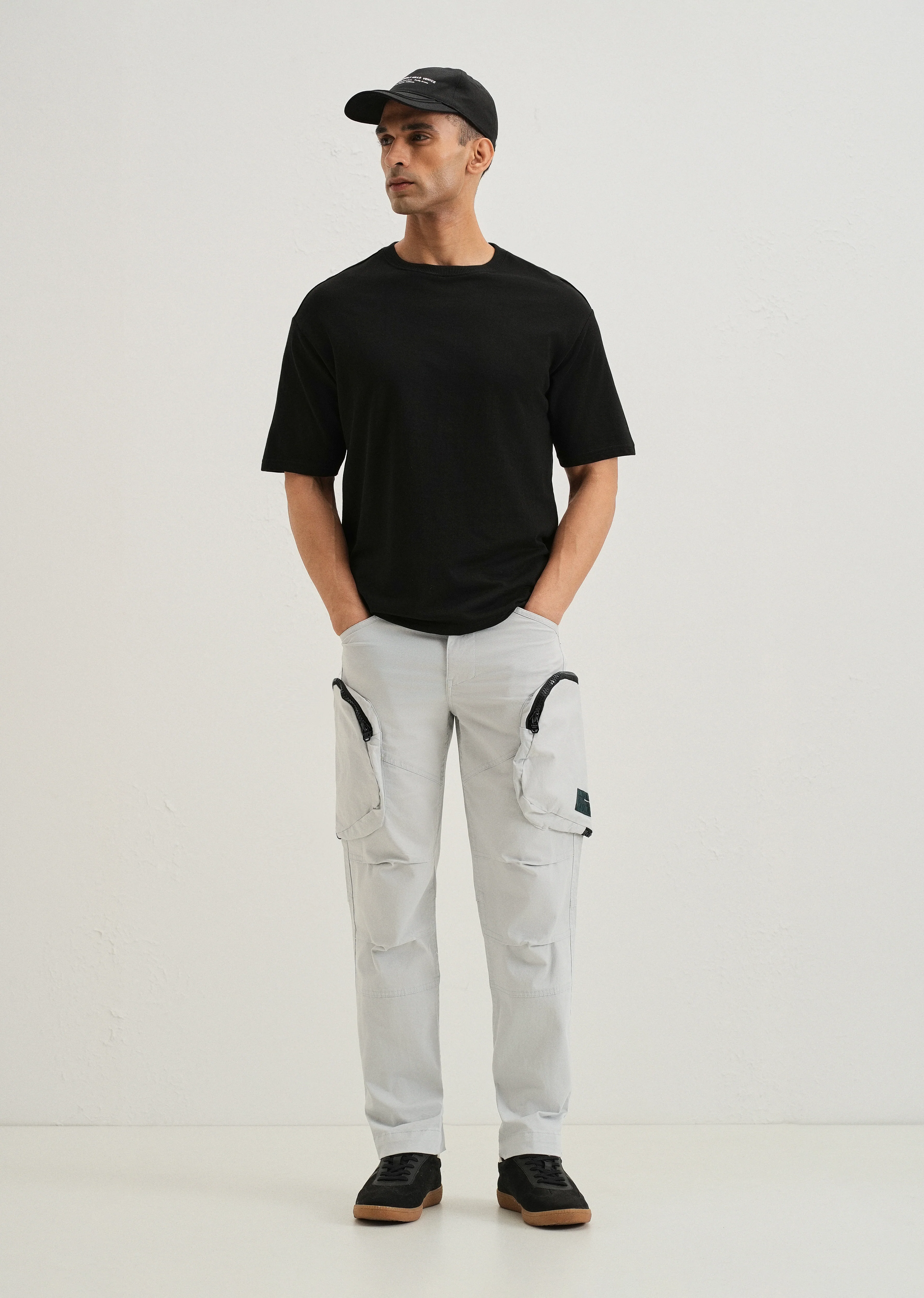 Light Gray Zipper Cargo Pant - Image 7