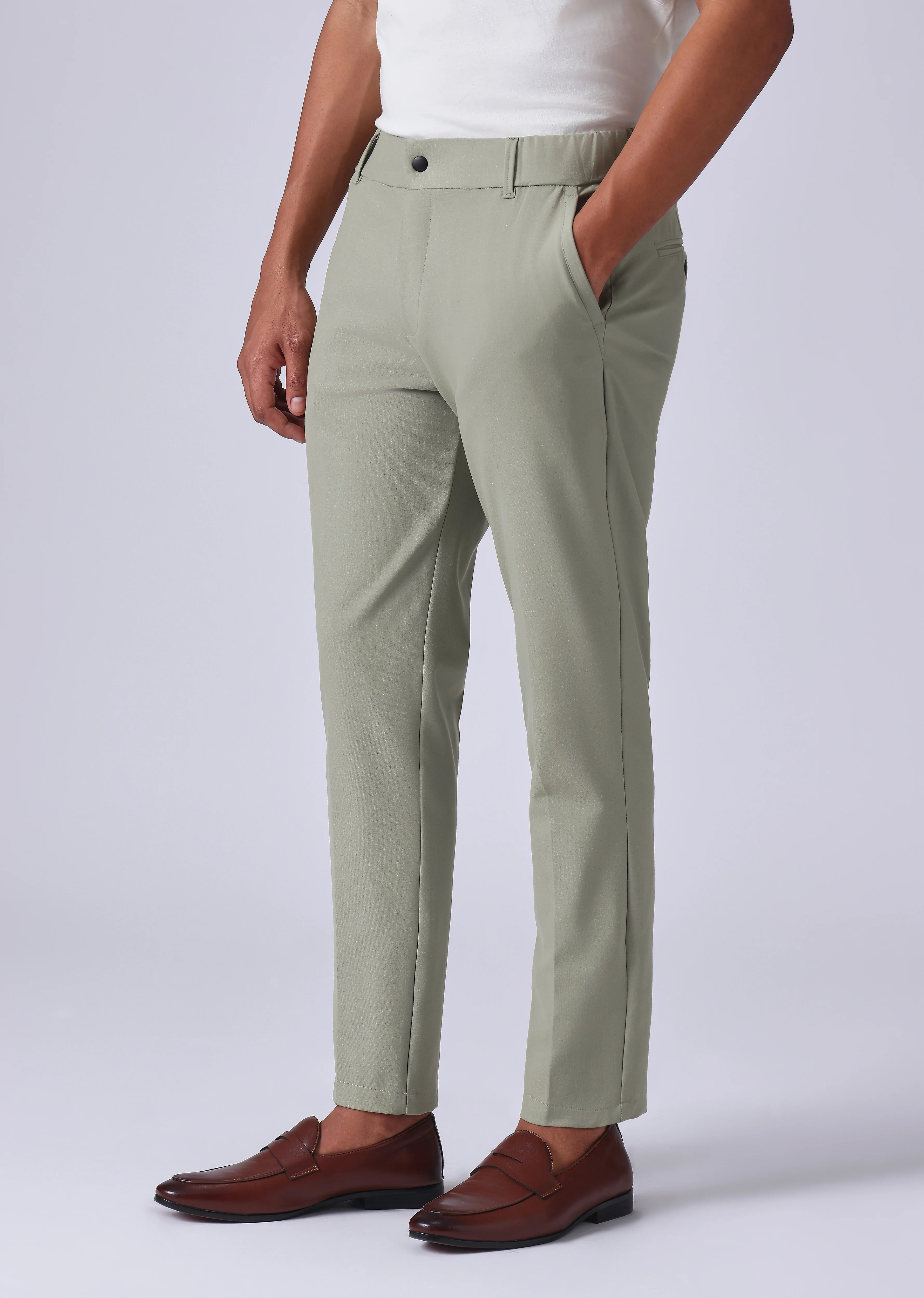Light Green 8 Way Stretch Trousers - Image 7