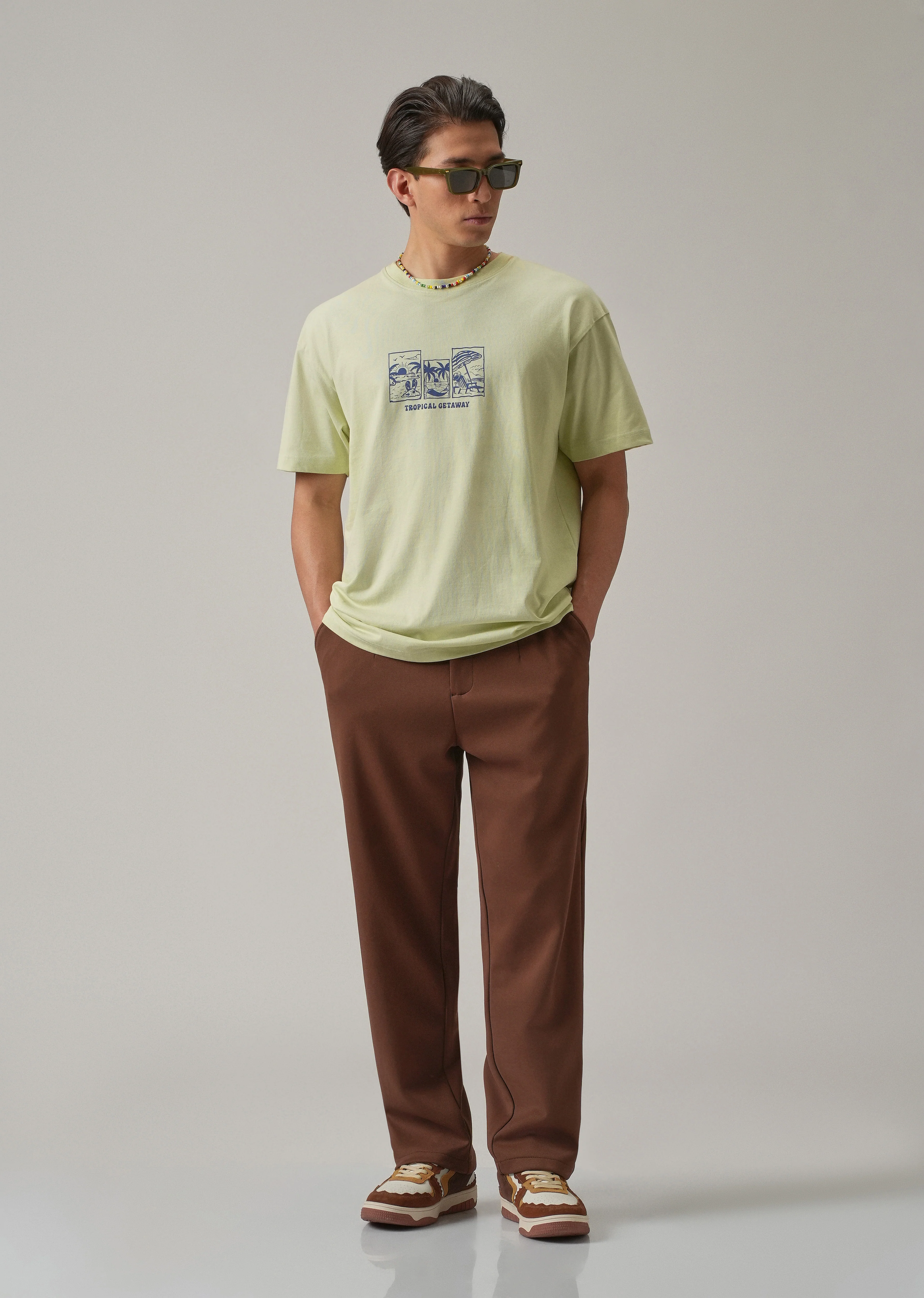 Light Green Back Printed Oversized T-Shirt - Image 6