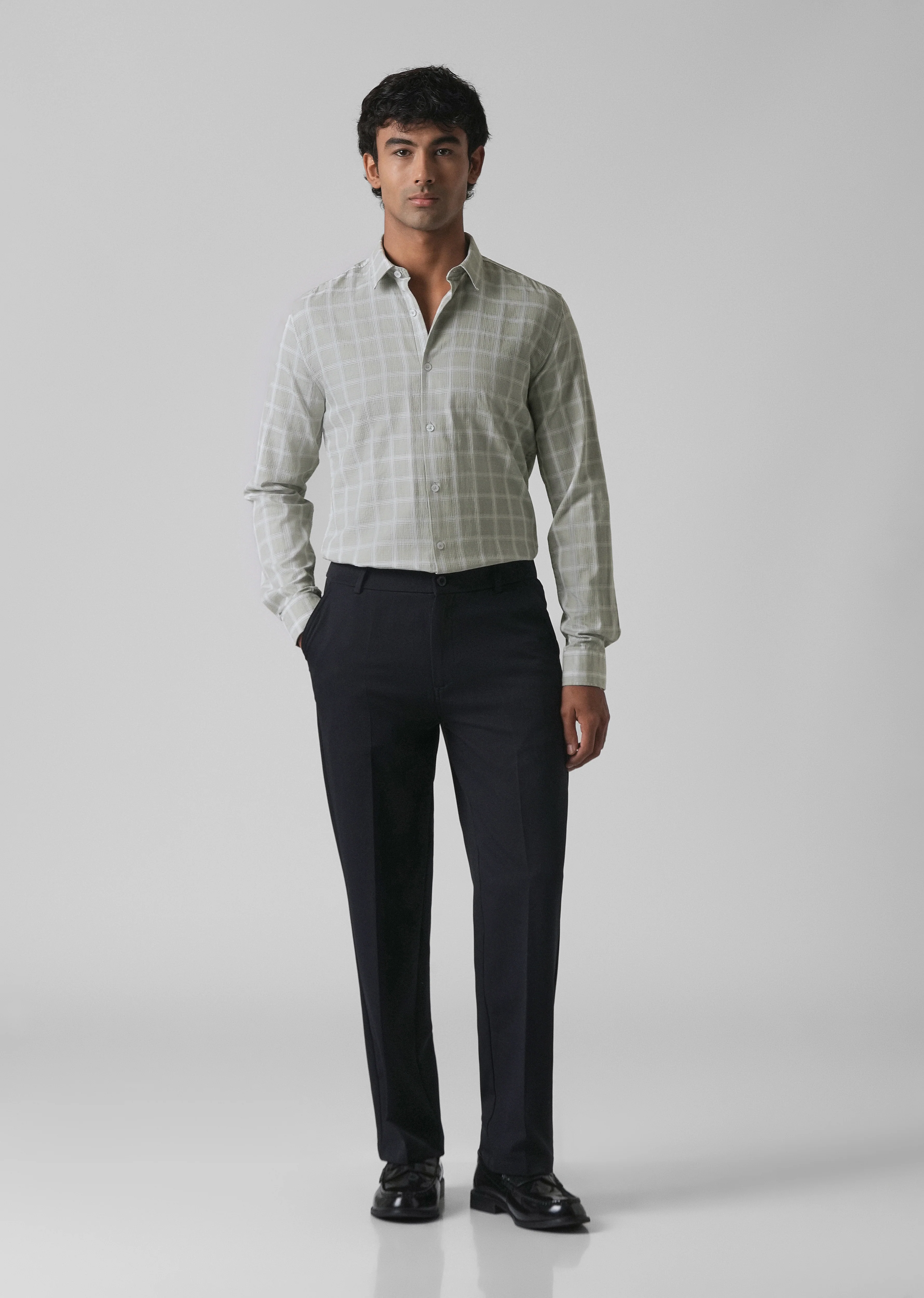 Light Green Cotton Check Shirt - Image 6