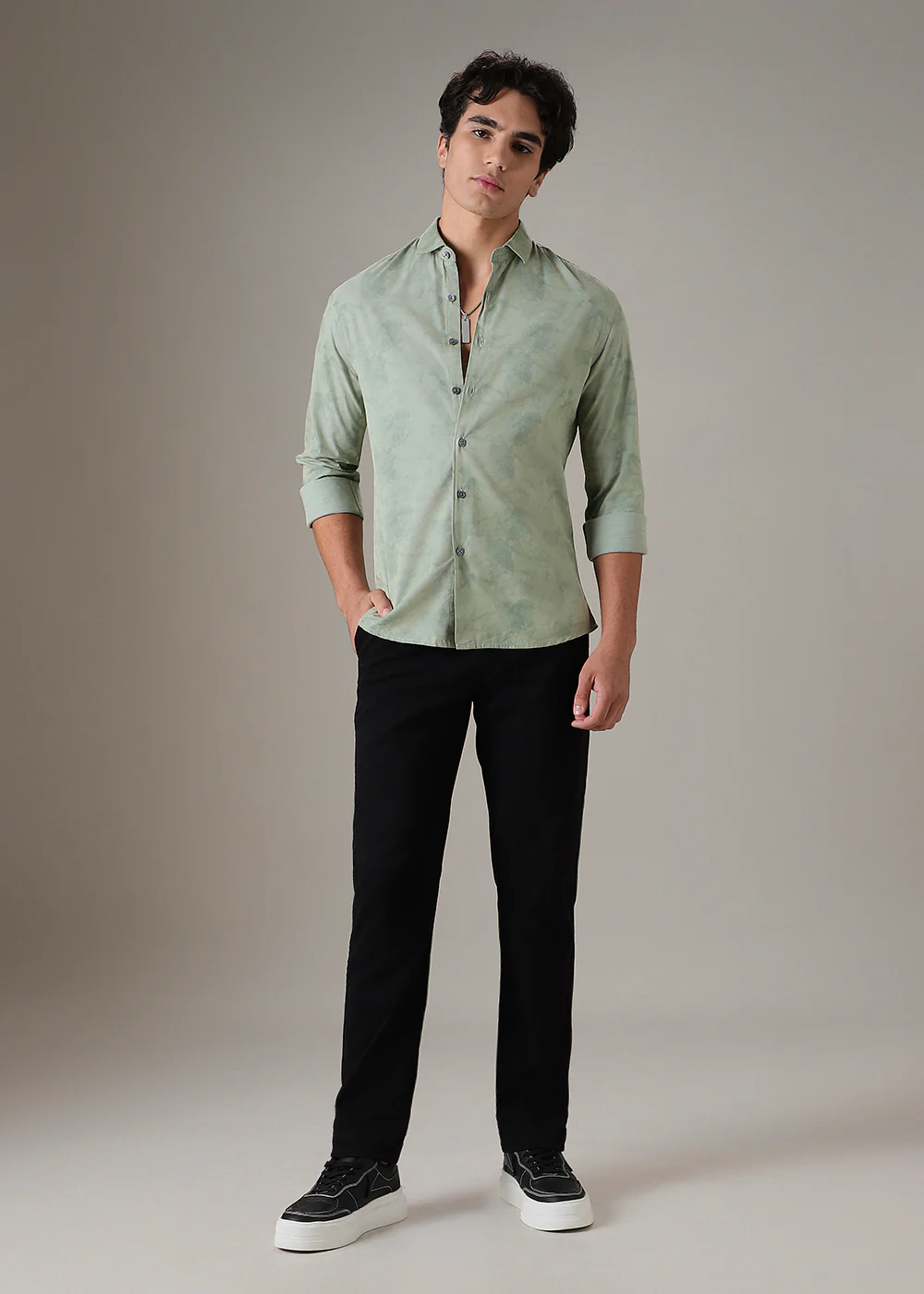 Light Green Printed Shirt - Image 6