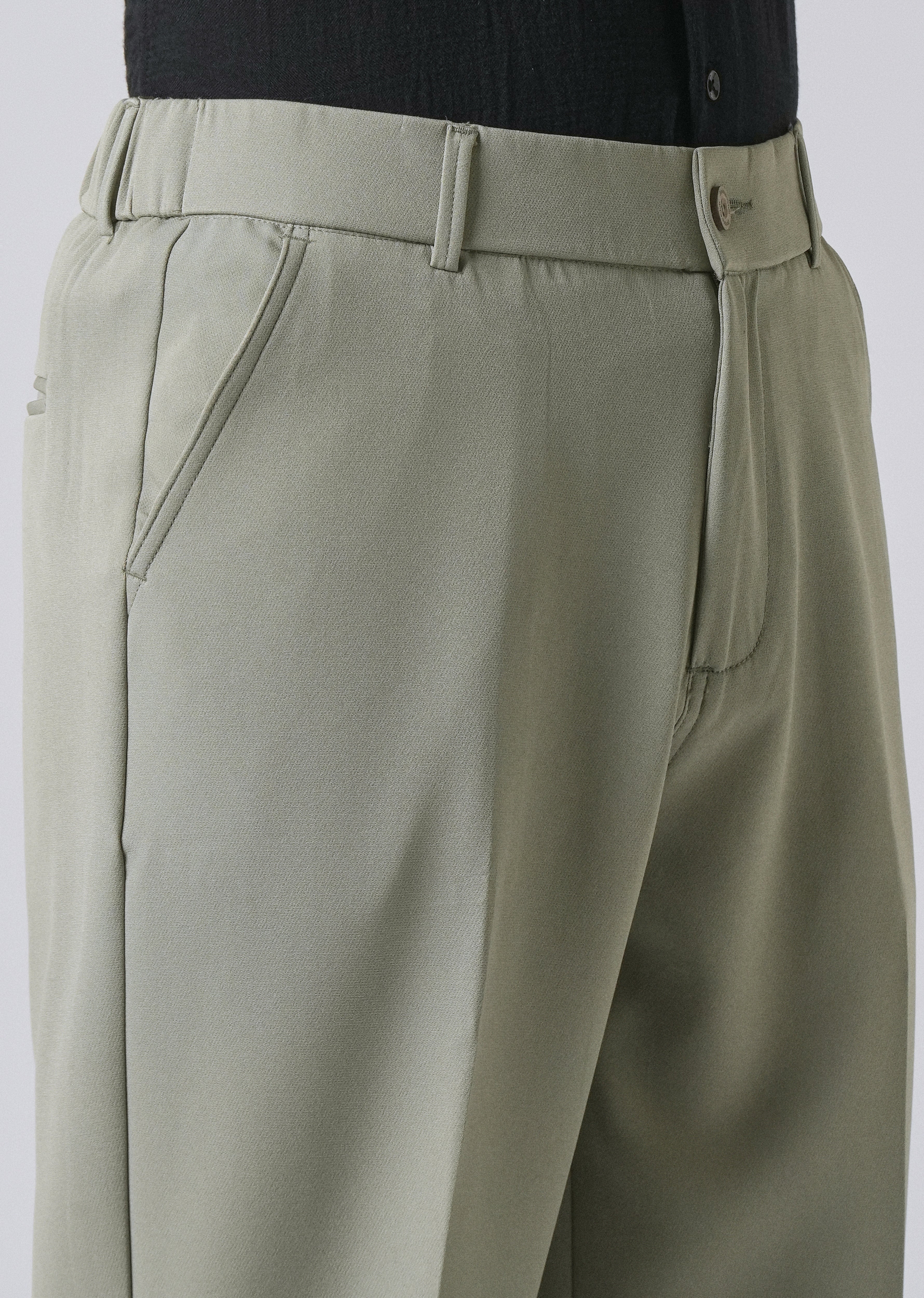 Light Green Relaxed Fit Trousers - Image 5