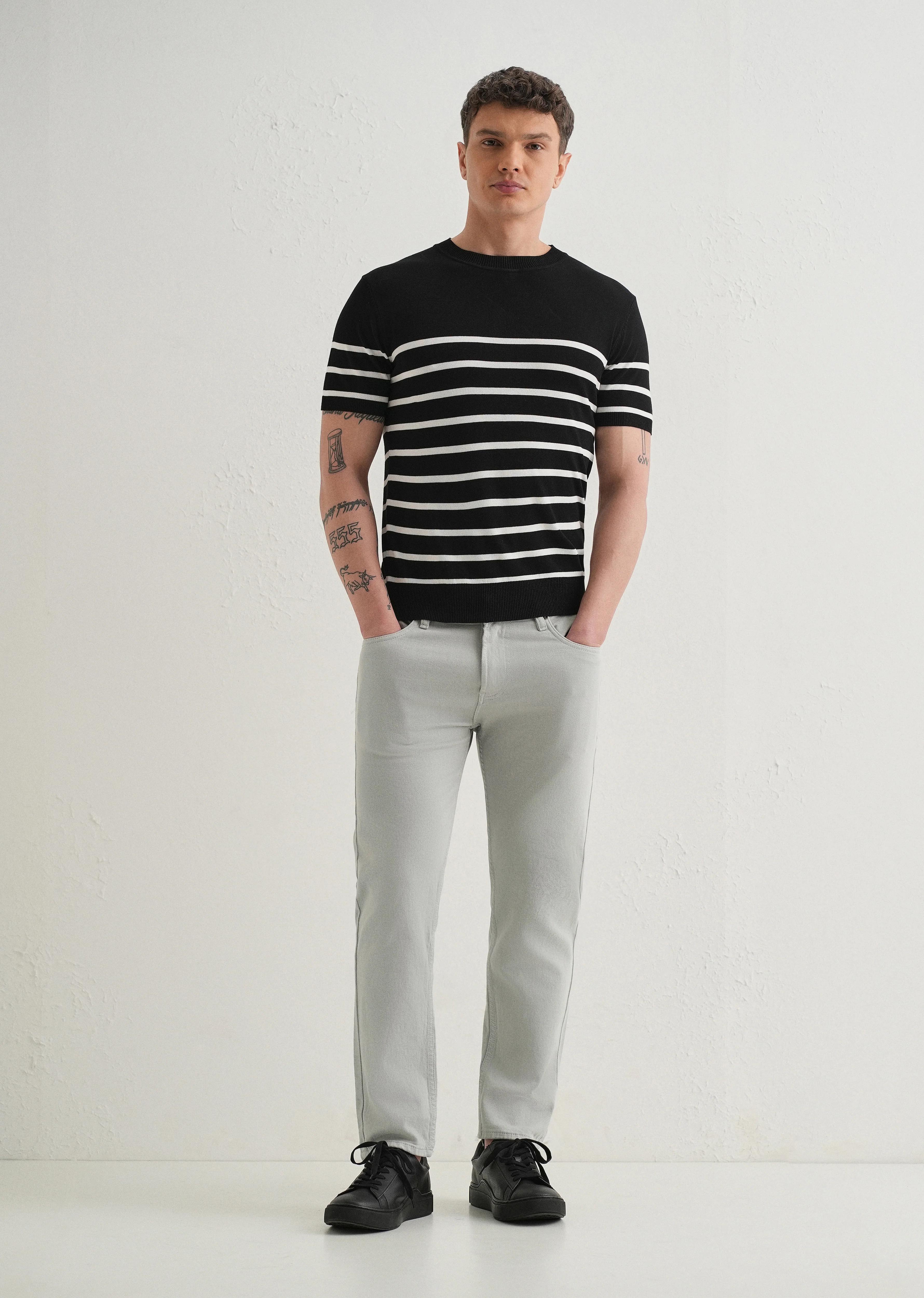 Light Grey Ankle Slim Fit Denim - Image 6