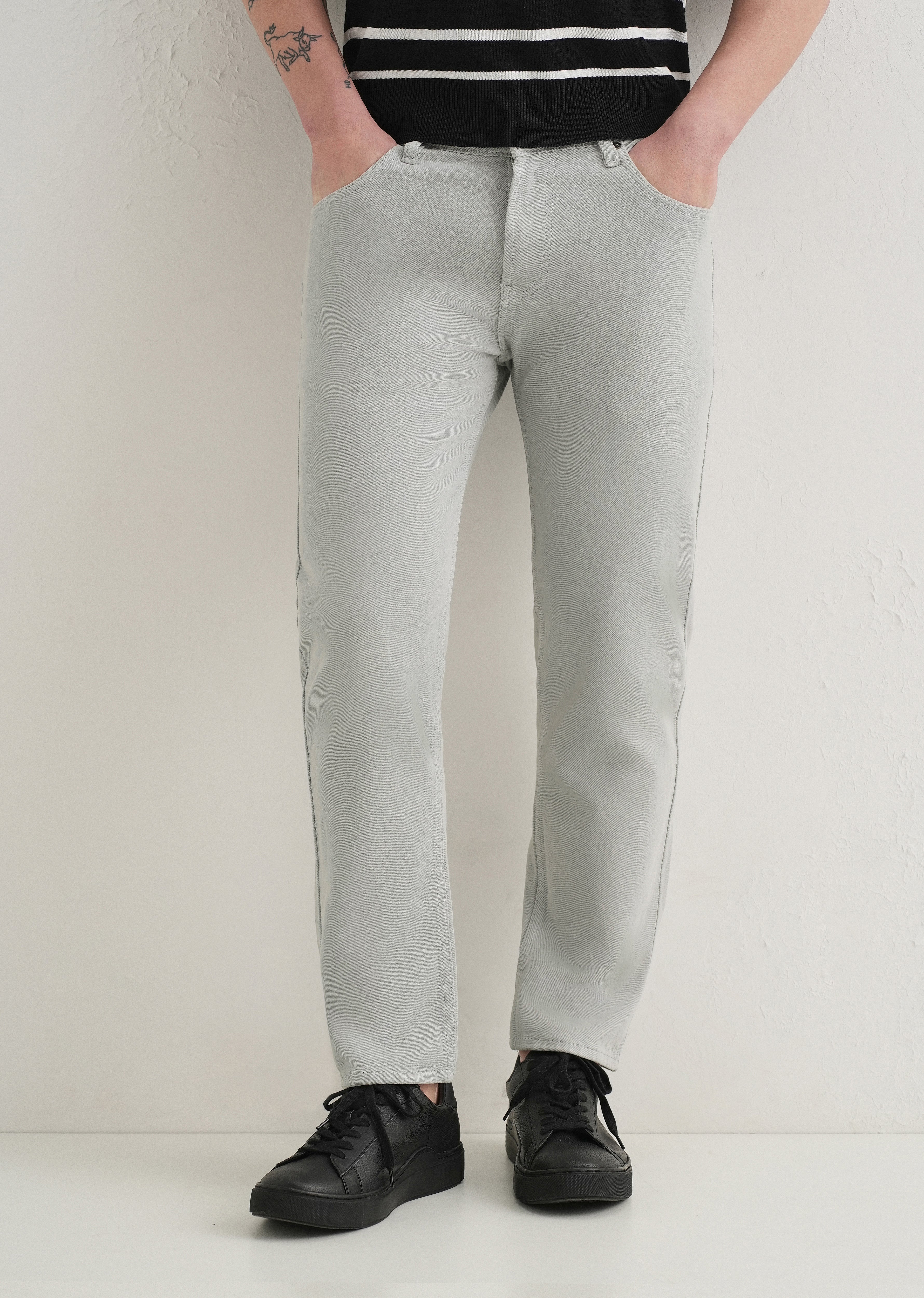 Light Grey Ankle Slim Fit Denim - Image 7