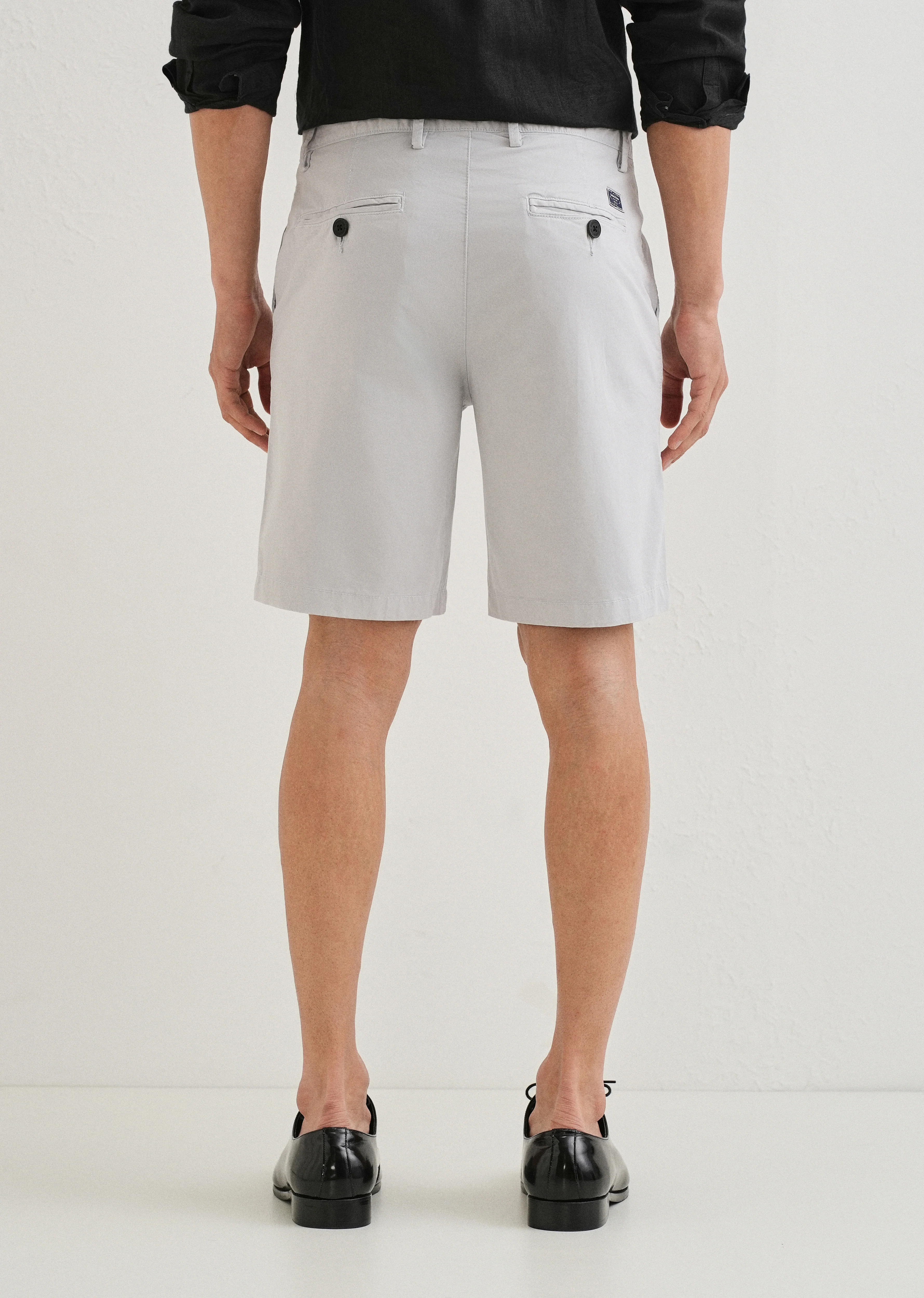 Light Grey Cotton Shorts - Image 2