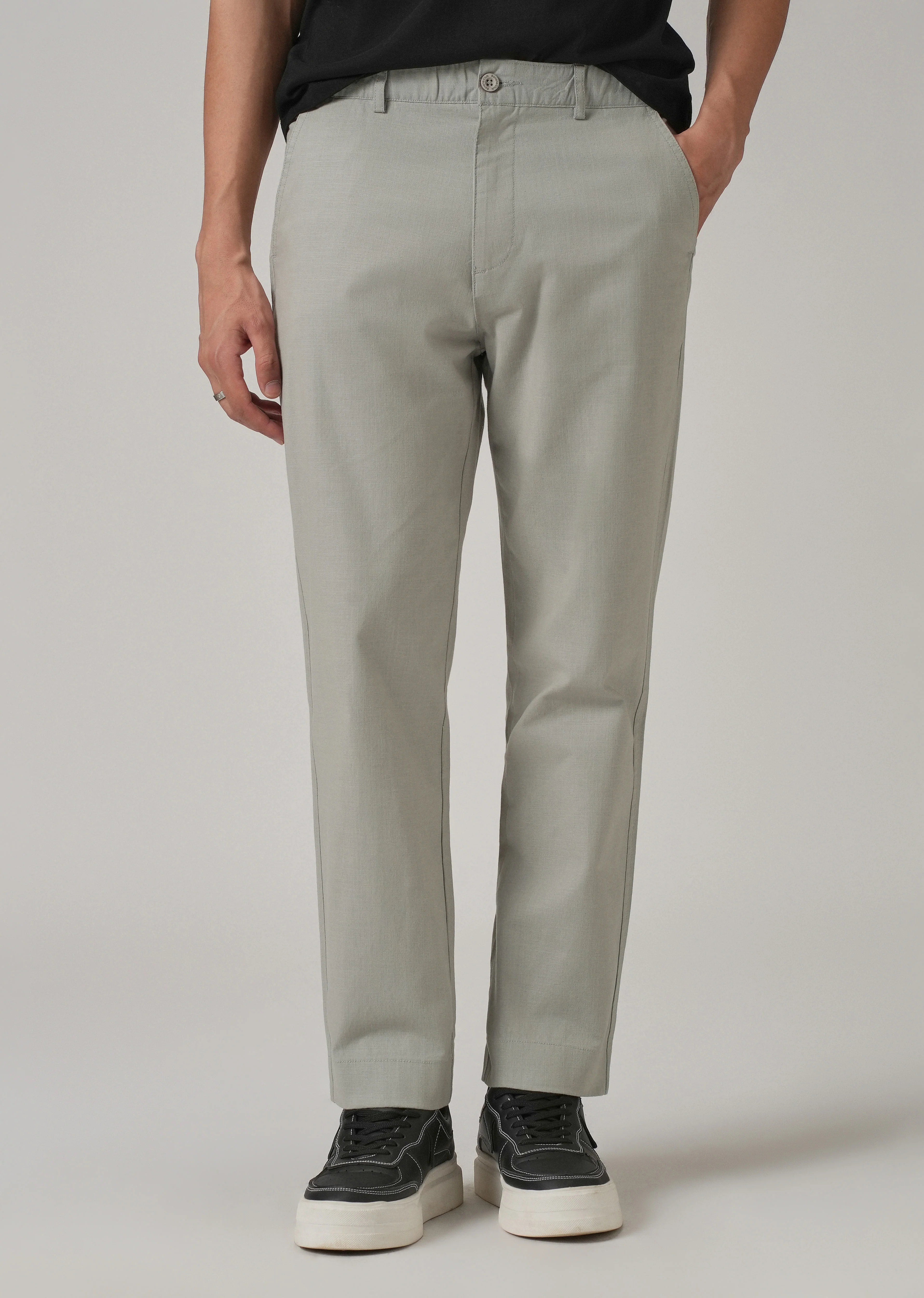 Light Grey Cotton Trouser - Image 7