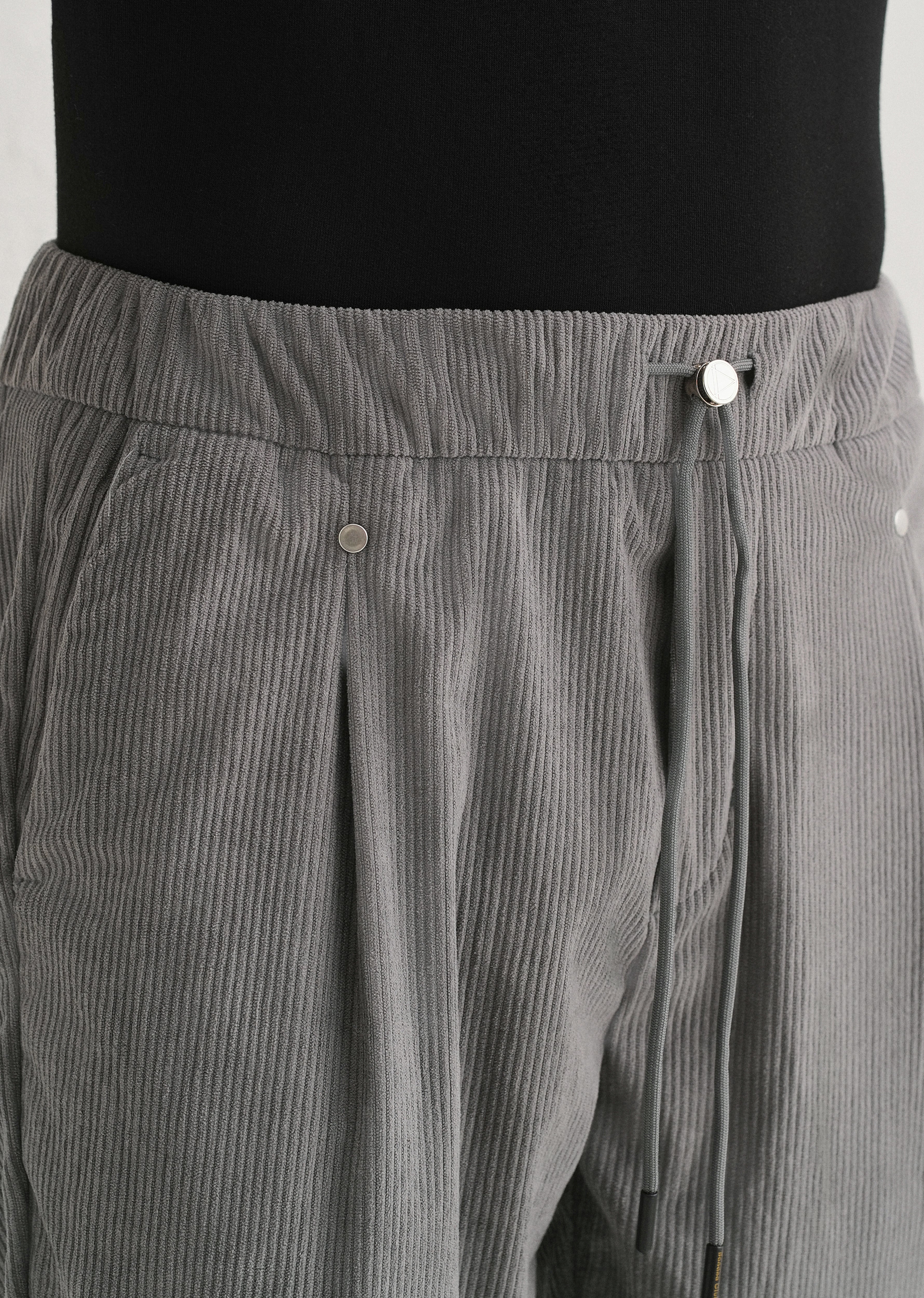 Light Grey Drawstring Corduroy Pant - Image 5