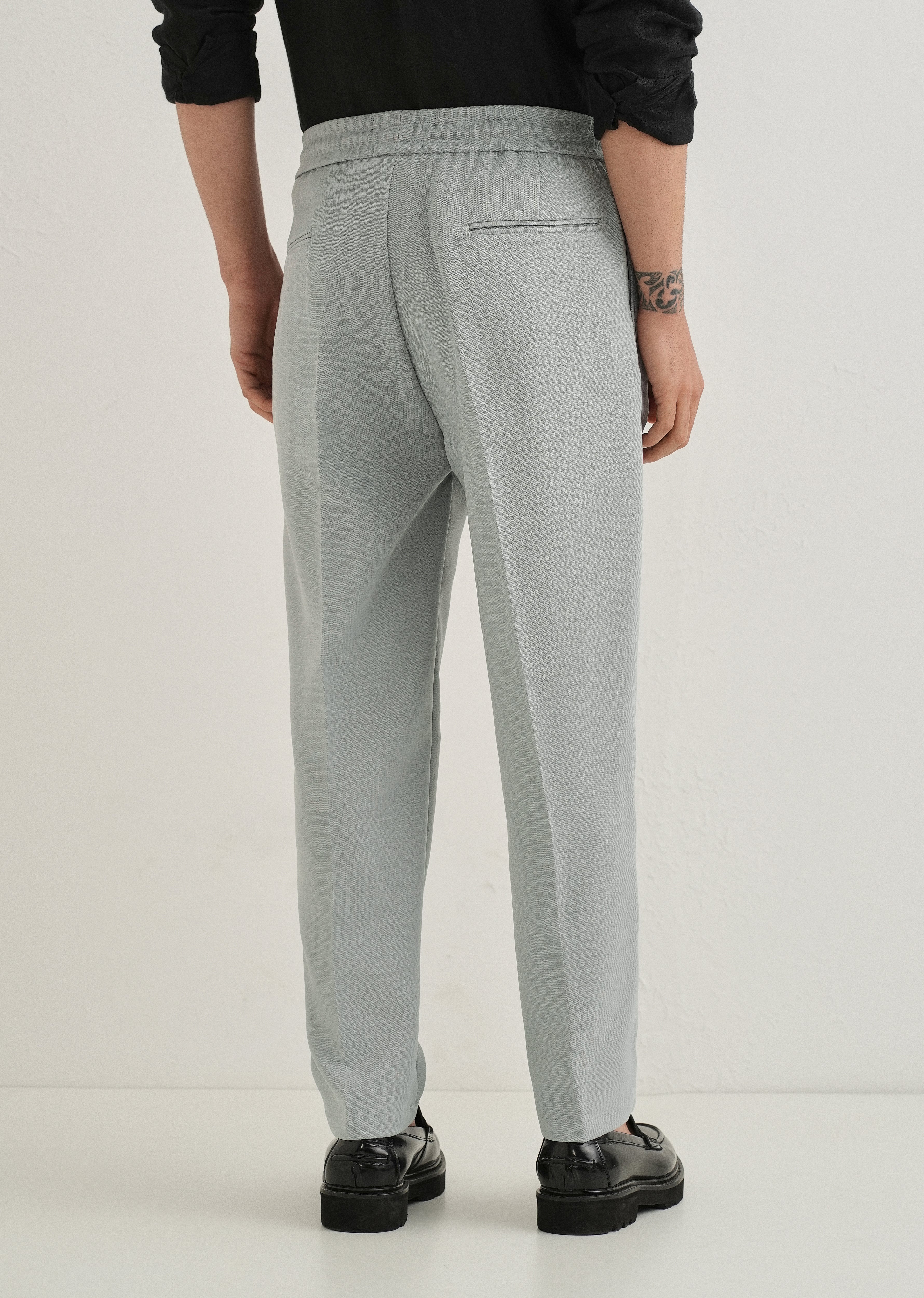Light Grey Pleated Korean Pant - Image 2