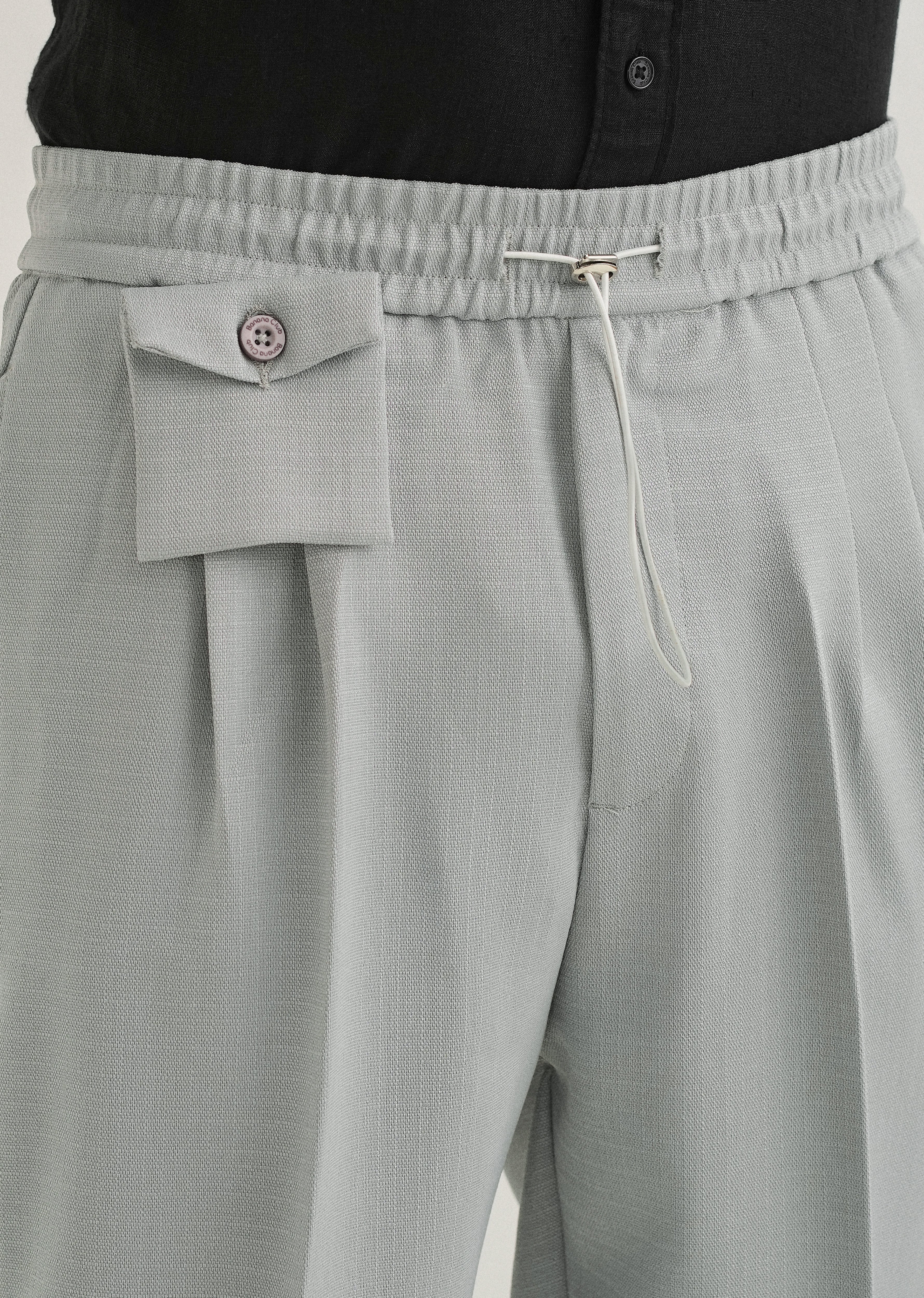 Light Grey Pleated Korean Pant - Image 5