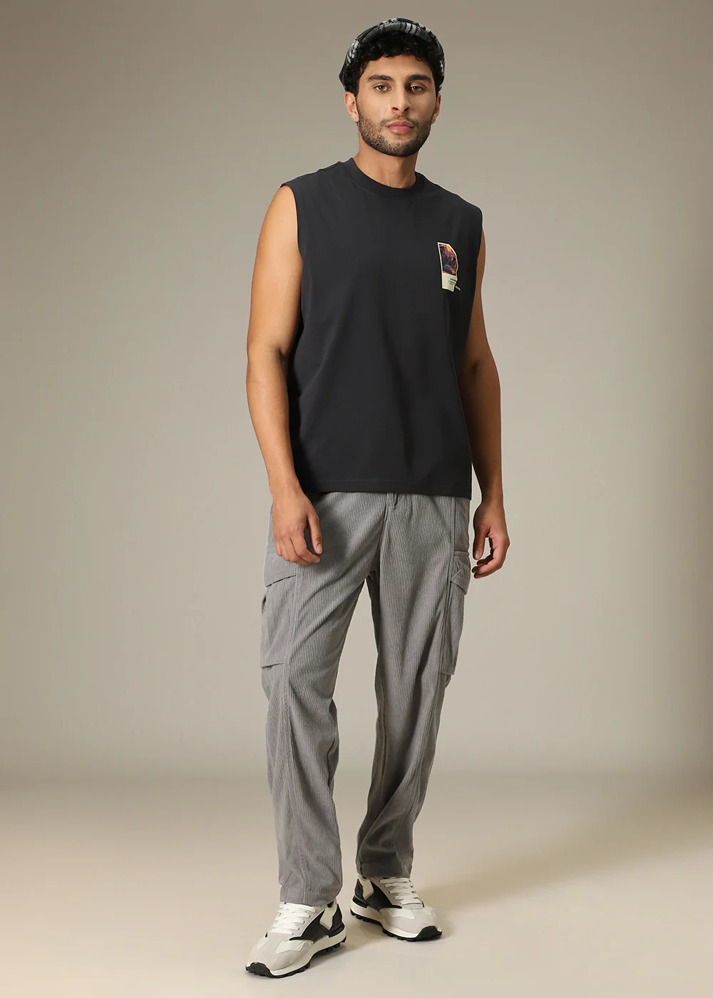 Light Grey Pocket Cargo Corduroy Pant - Image 6