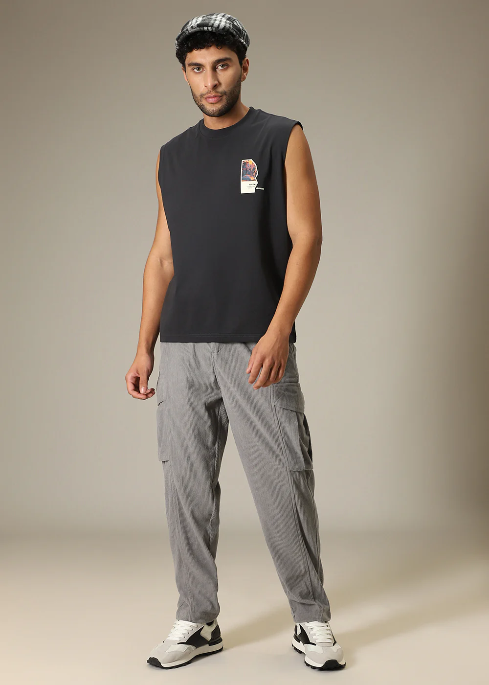 Light Grey Pocket Cargo Corduroy Pant - Image 7