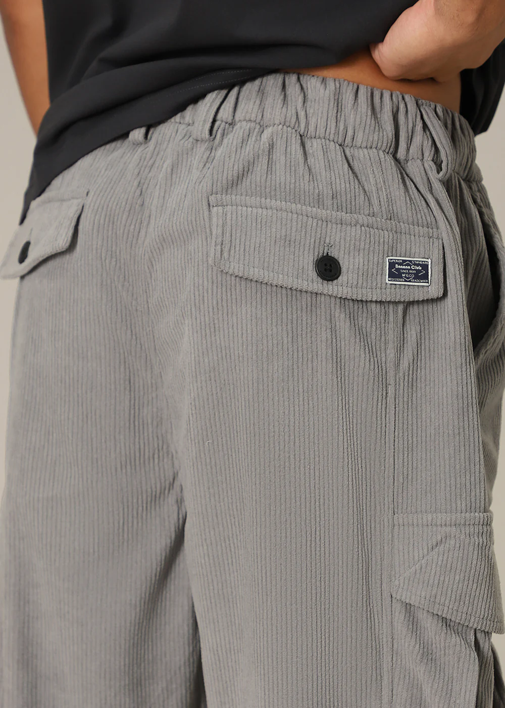 Light Grey Pocket Cargo Corduroy Pant - Image 8
