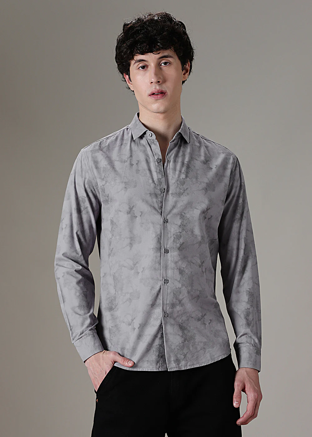 Light Grey Printed Shirt - Image 3