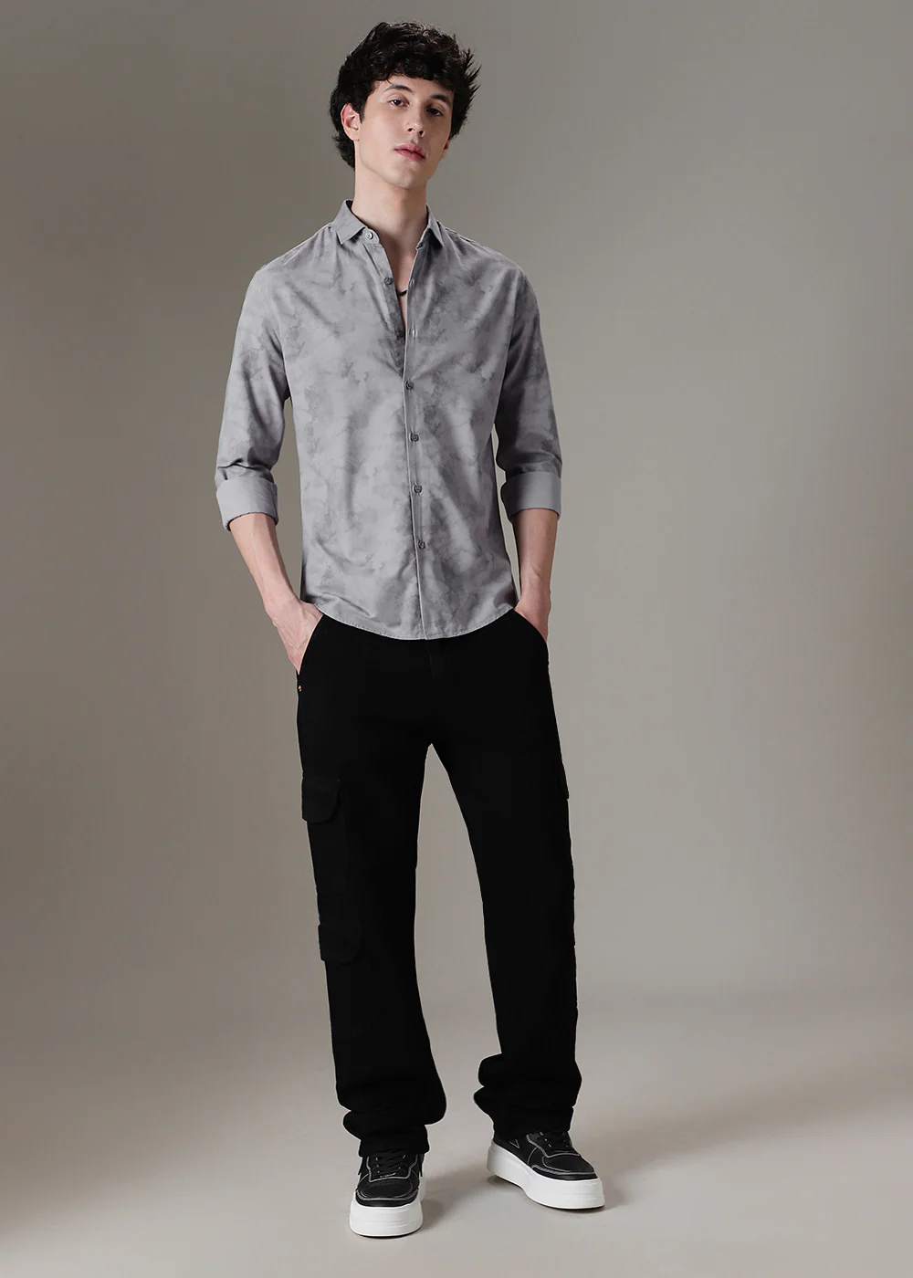 Light Grey Printed Shirt - Image 6