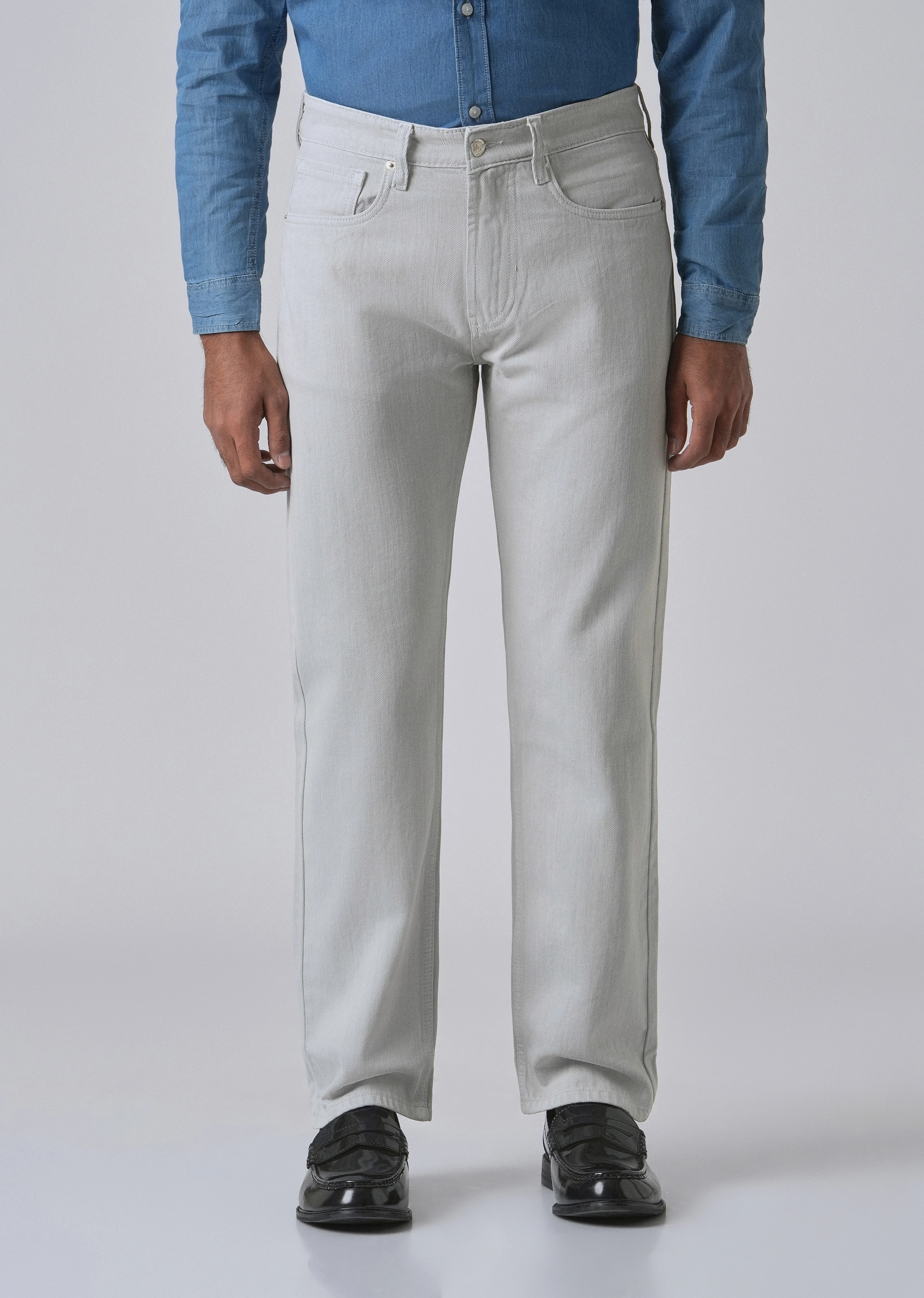 Light Grey Regular Fit Denim - Image 3