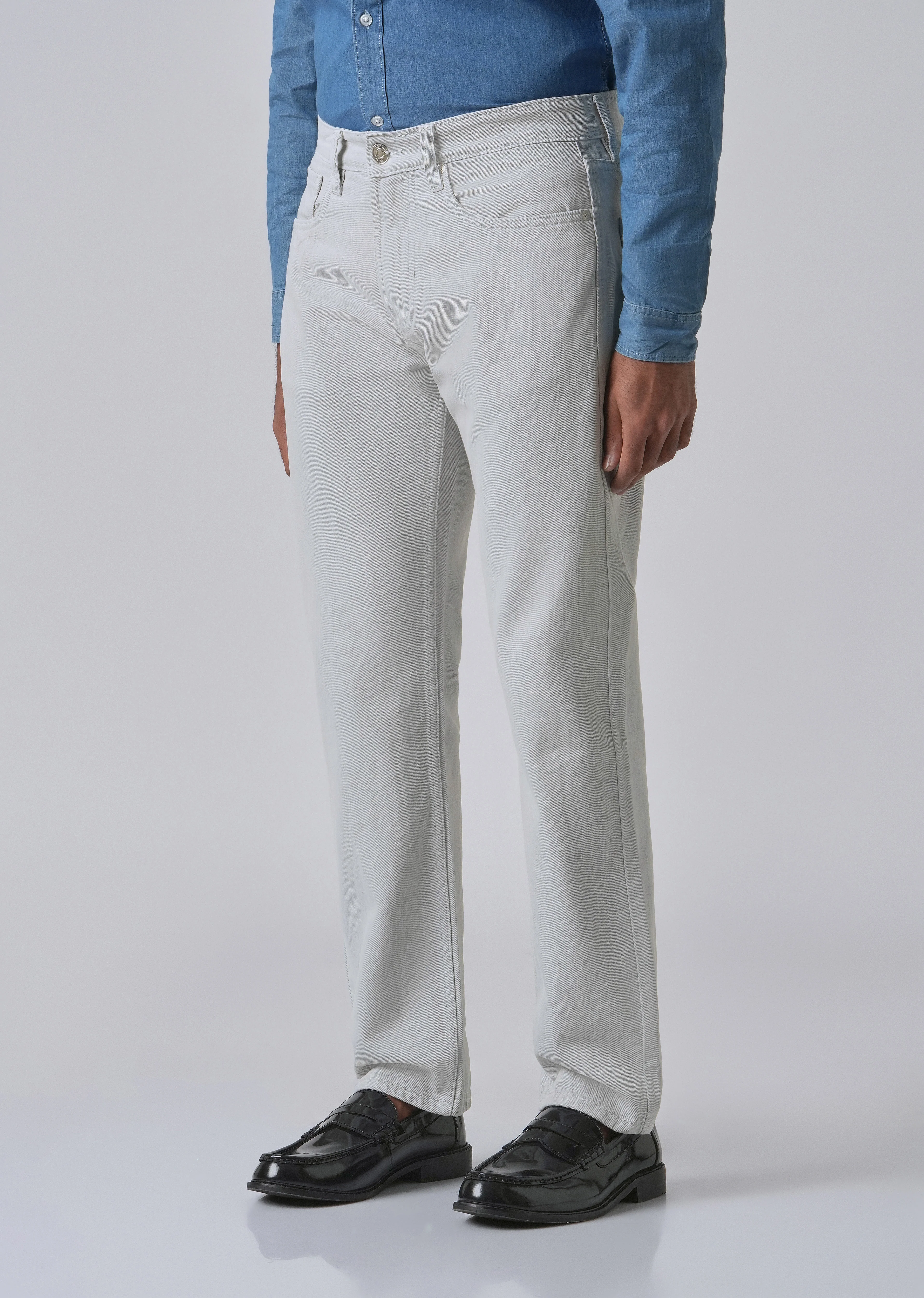 Light Grey Regular Fit Denim - Image 4