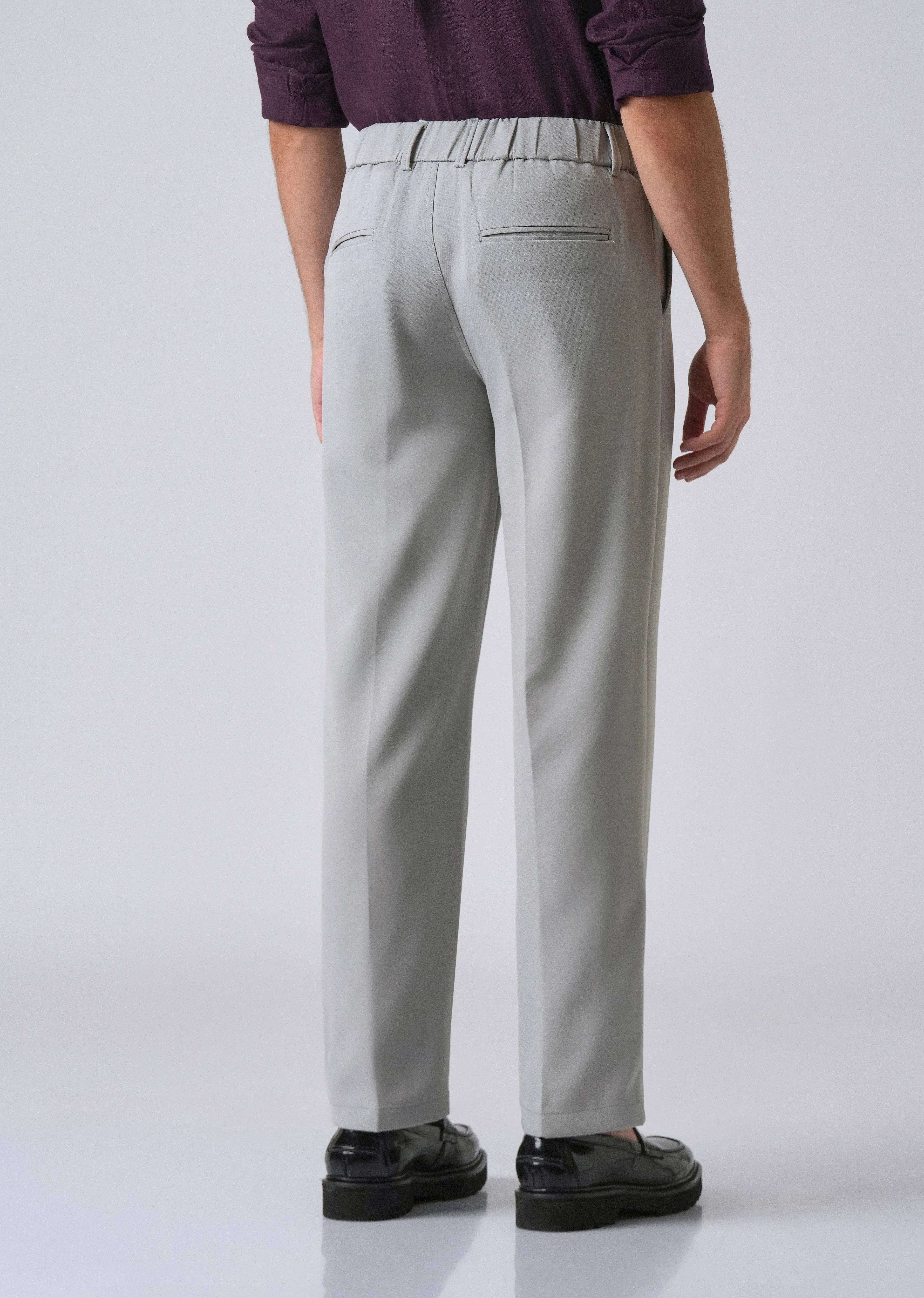 Light Grey Relaxed Fit Trousers - Image 2