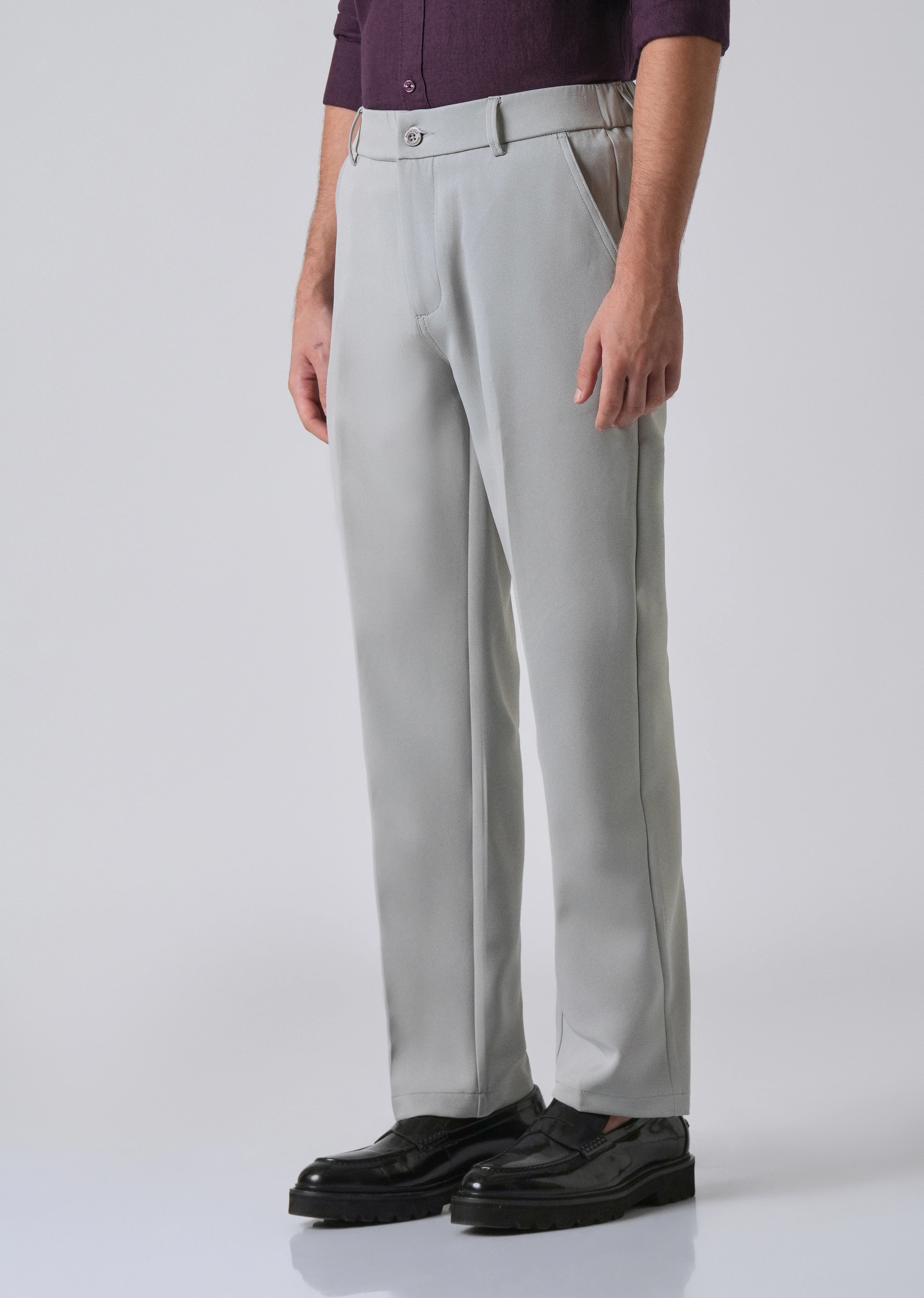 Light Grey Relaxed Fit Trousers - Image 4
