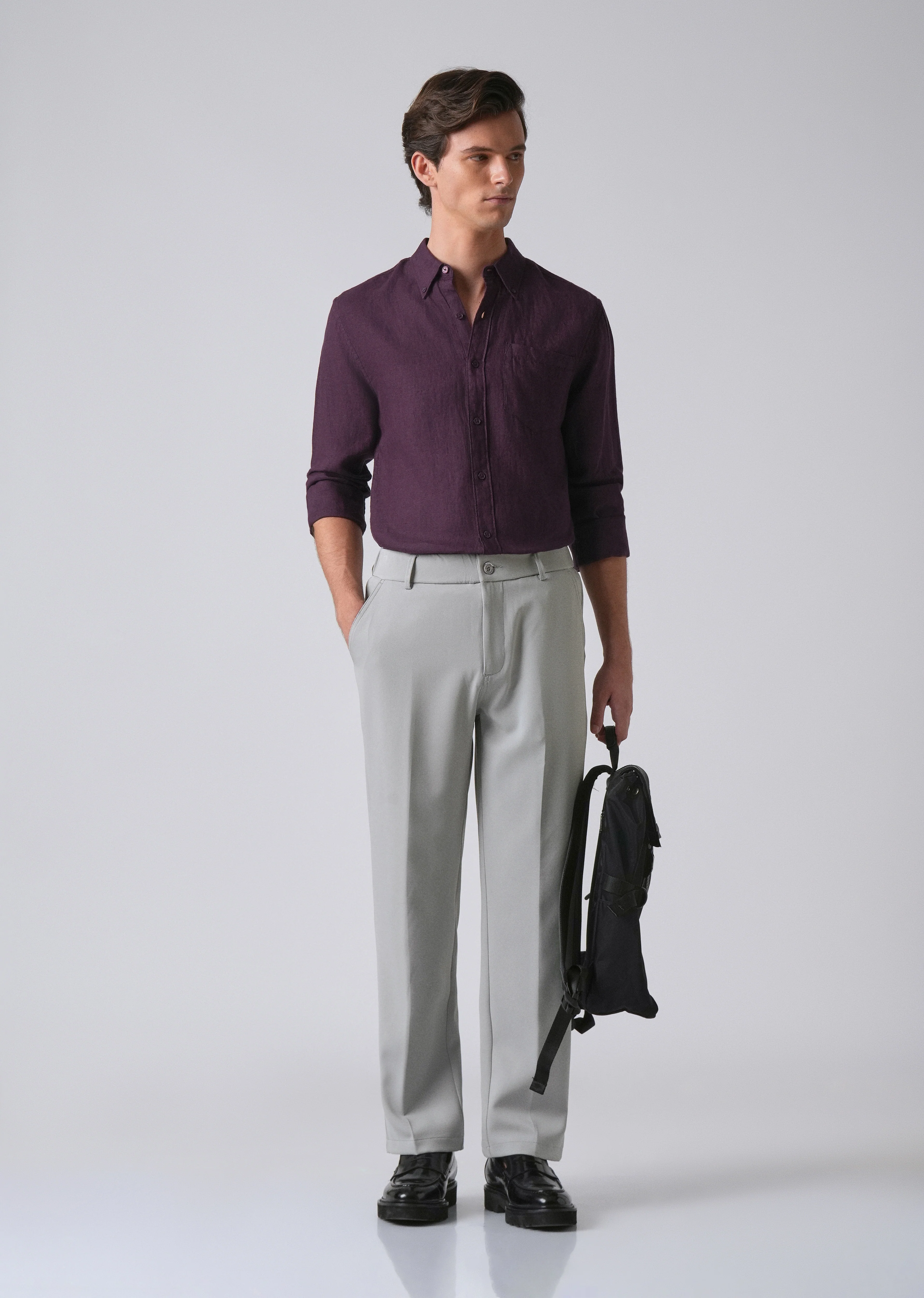 Light Grey Relaxed Fit Trousers - Image 6